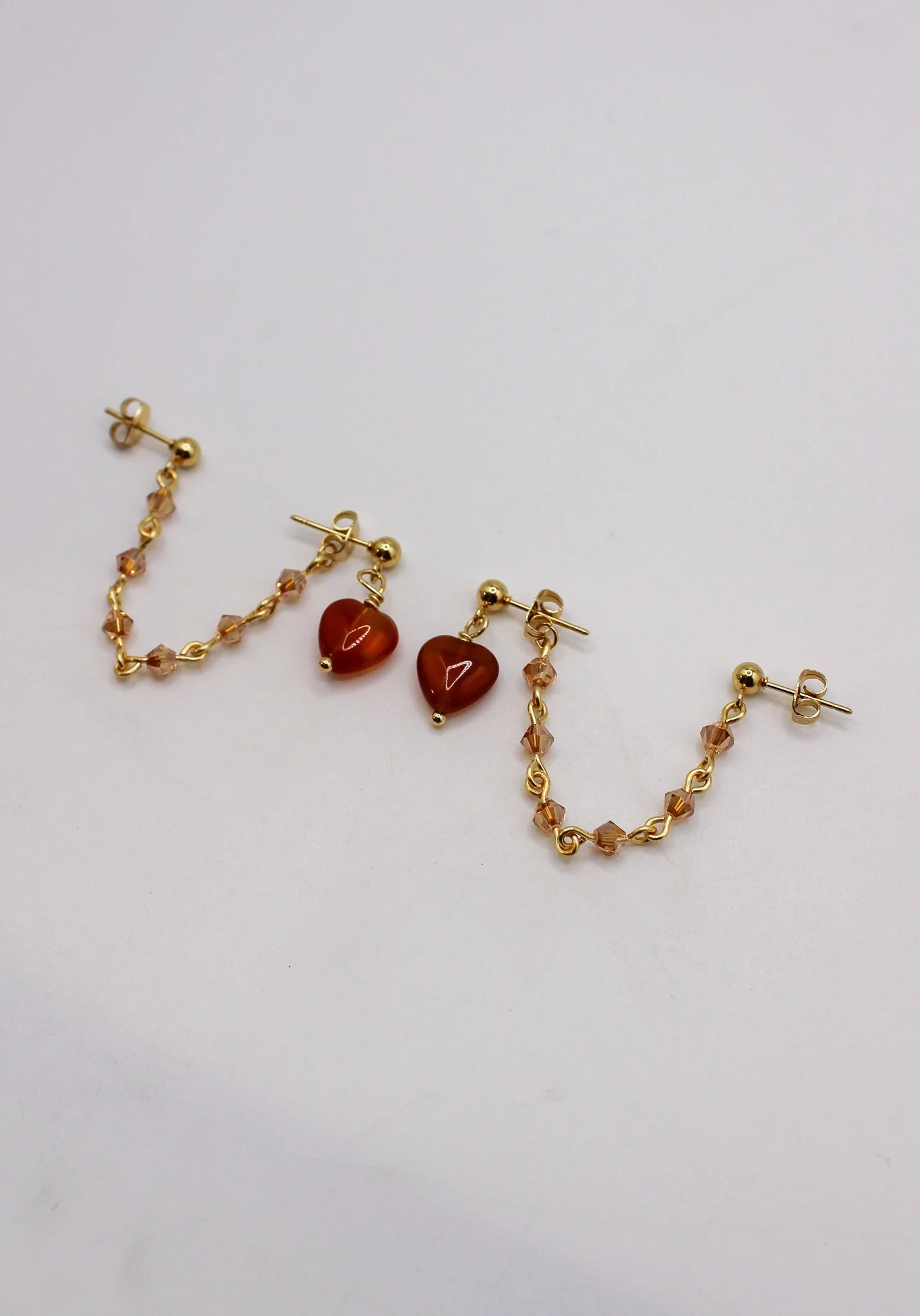 Orange Heart with Champagne chain