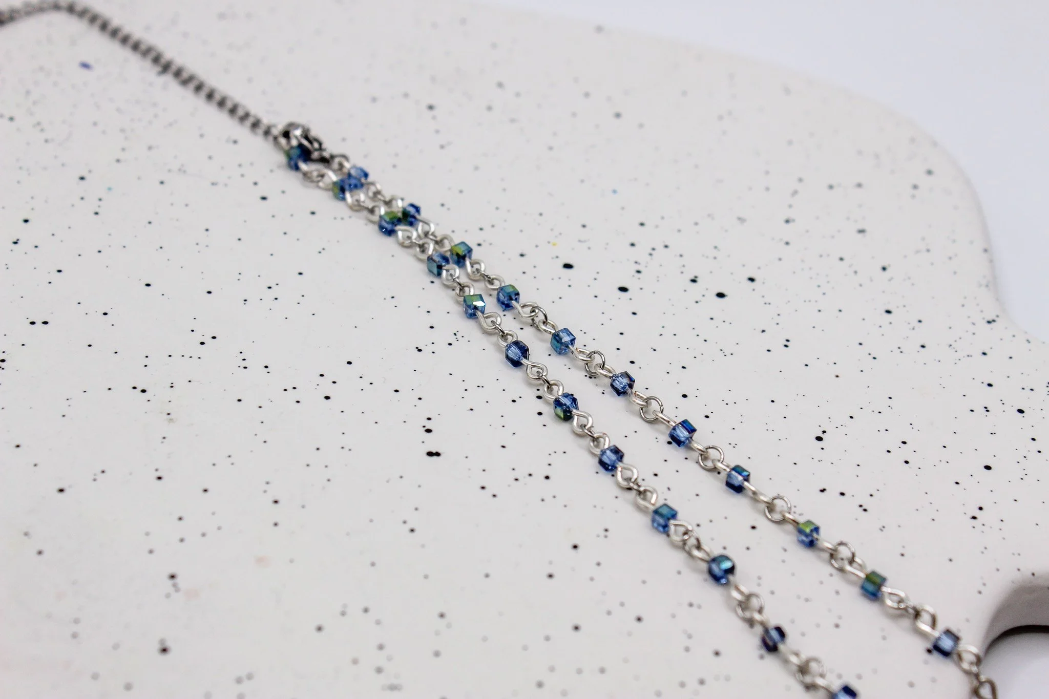 Small Blue Cube Necklace