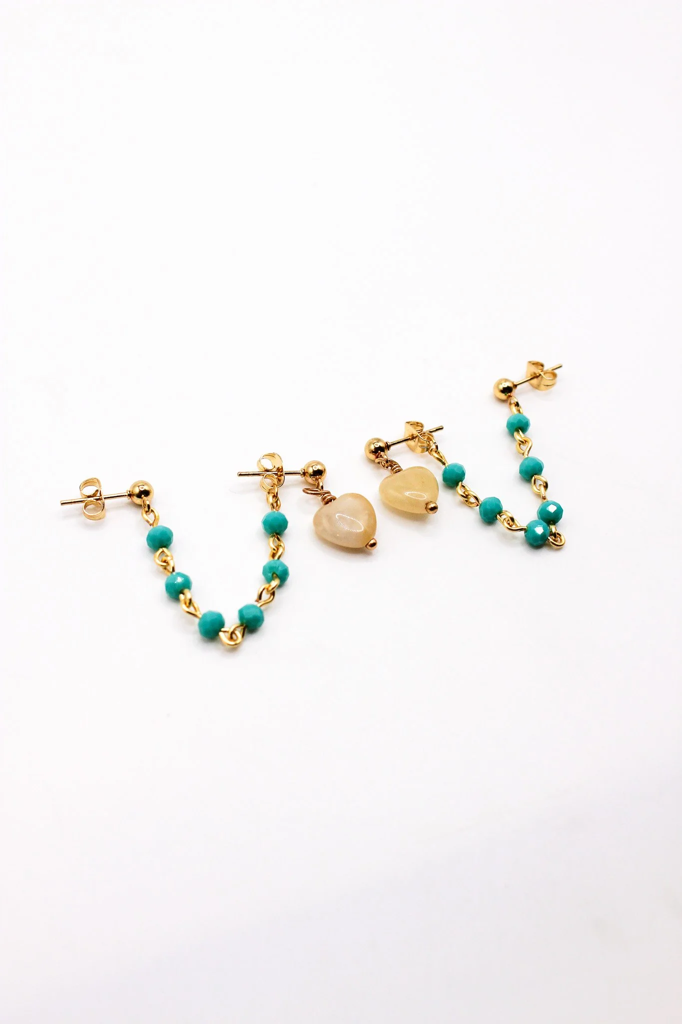Yellow Heart with Turquoise Chain