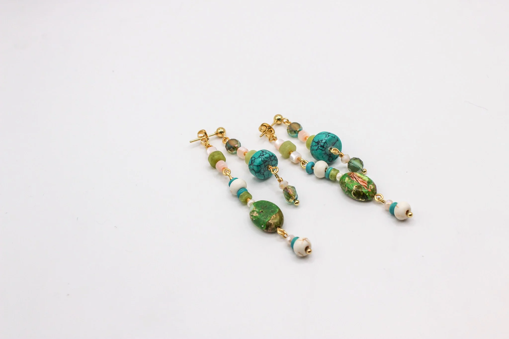 Turquoise and Green Beaded Collage