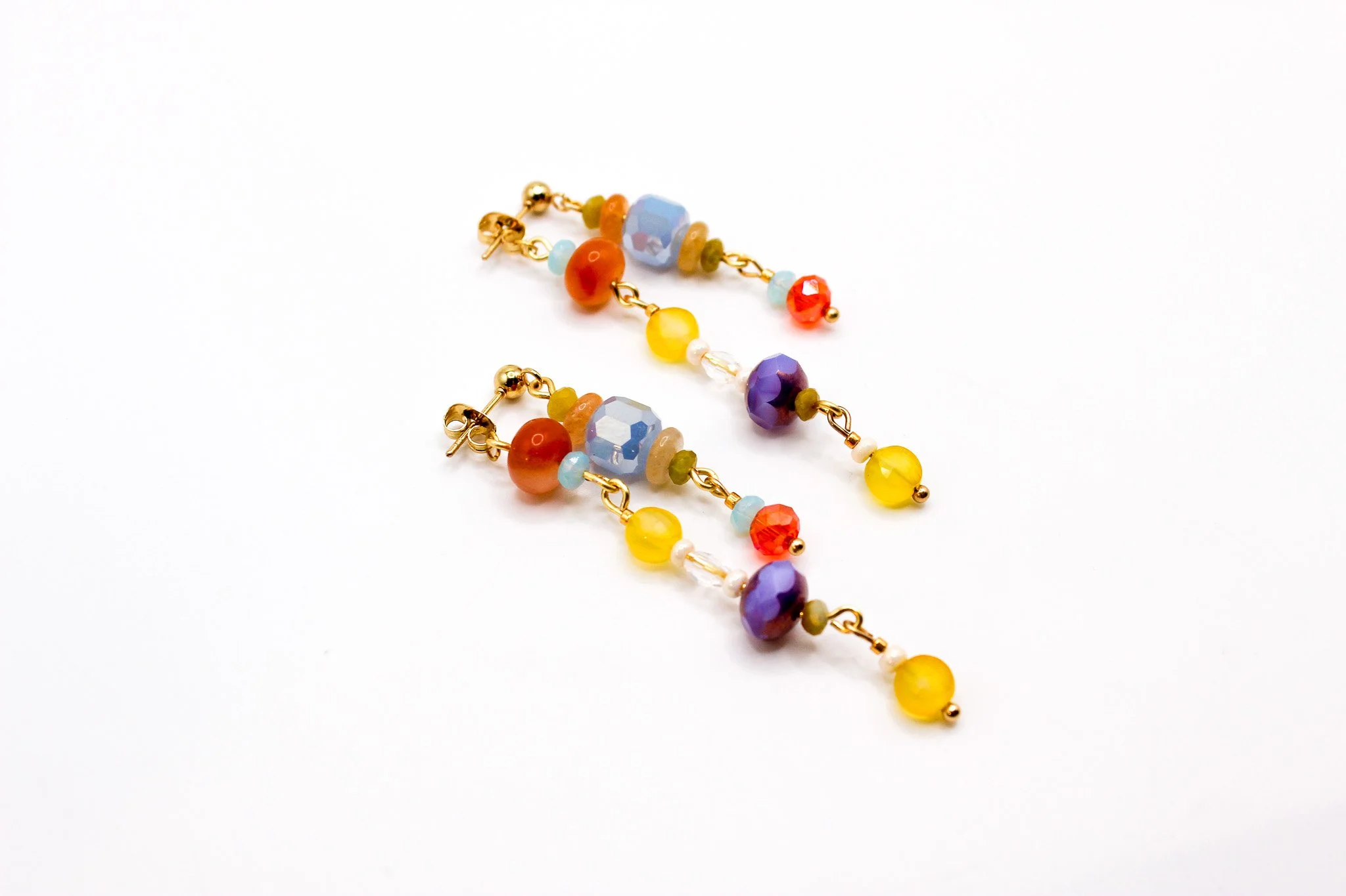 Yellow, Light Blue and Orange Beaded Collage