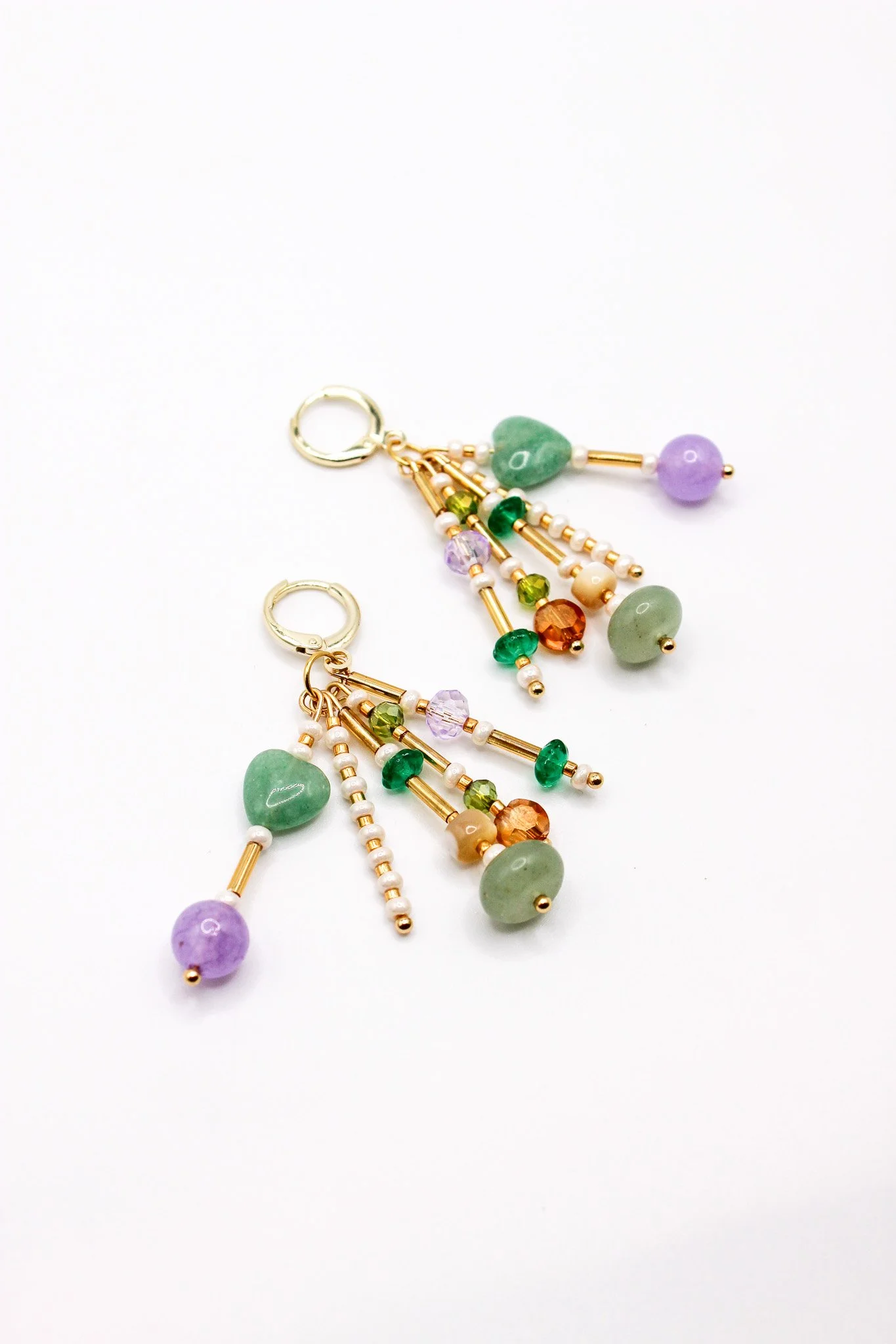 Purple, Green, and Orange Beaded Cluster