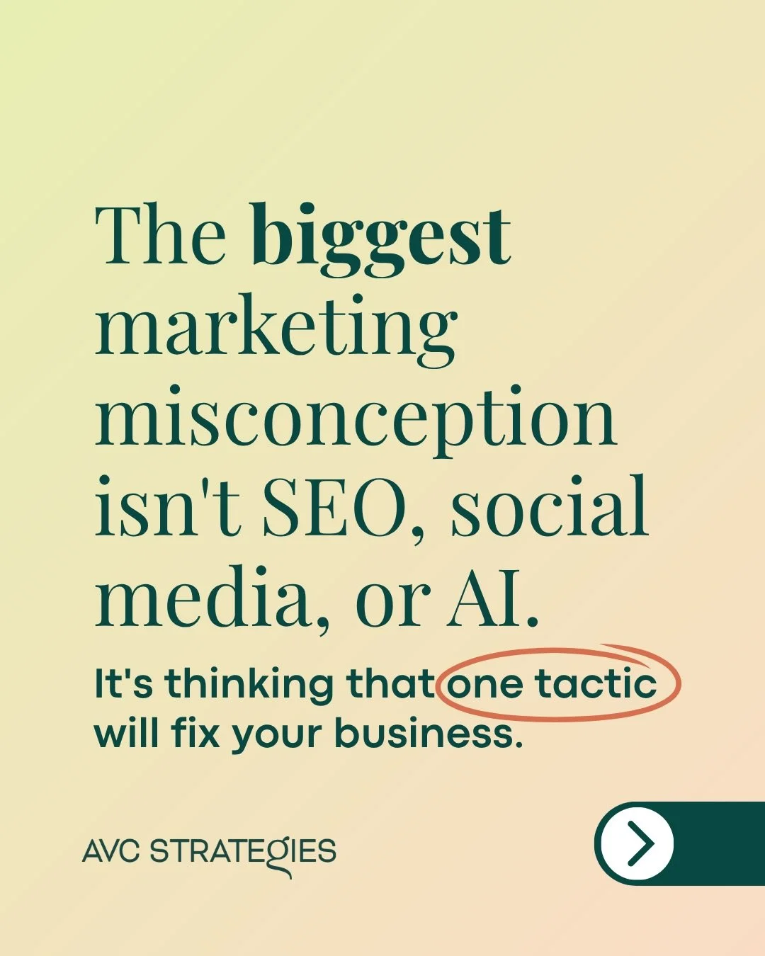 One tactic will not save your business. Strategy will. 

If you&rsquo;re still chasing the next big thing, this one is for you ✨