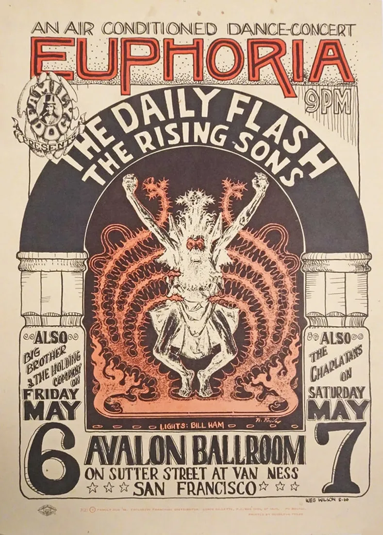 Original Wes Wilson 1966 Concert Poster by w/ Daily Flash, The