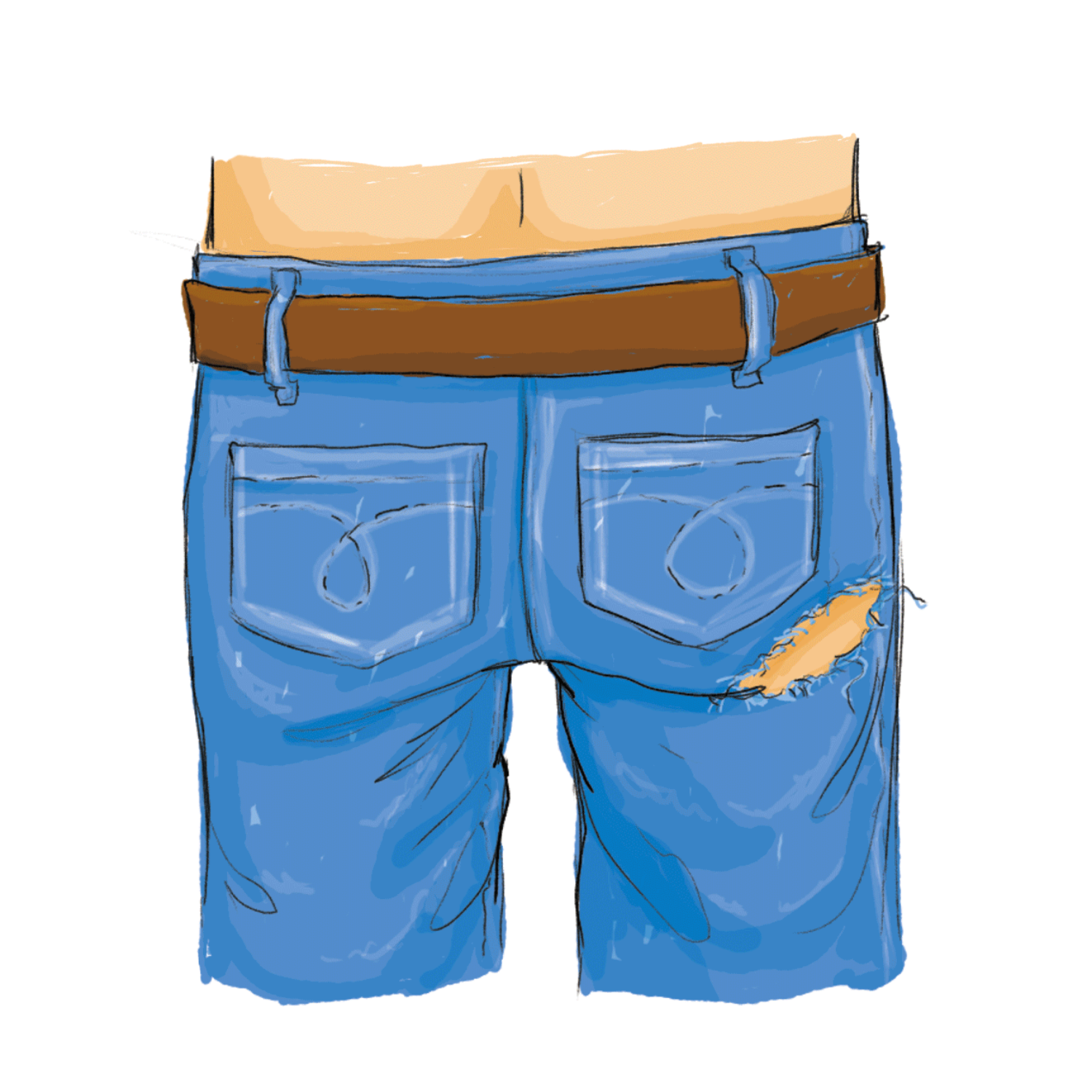 ... rip a hole in every pair of pants you try on