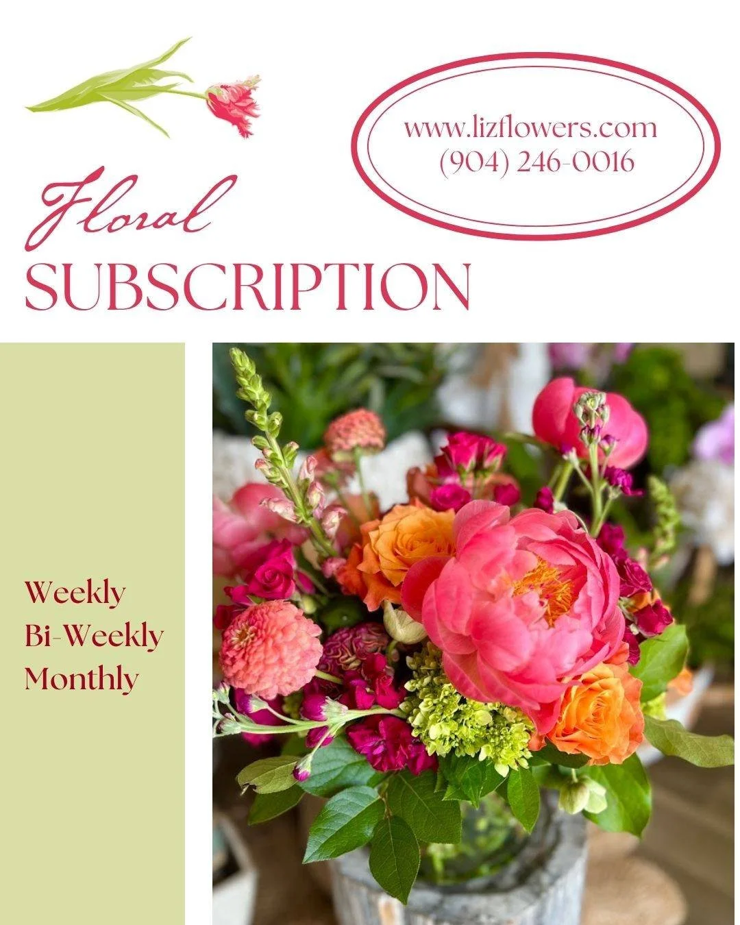 Give the gift that keeps on giving! (or treat yo' self, we won't judge 😉) 
Fill out the form on our website or give us a call at our studio. 🌷
.
.
.
#jaxbeachlife #jaxbeachbusiness #jaxbeachflorist #pontevedraflorist #atlanticbeach
