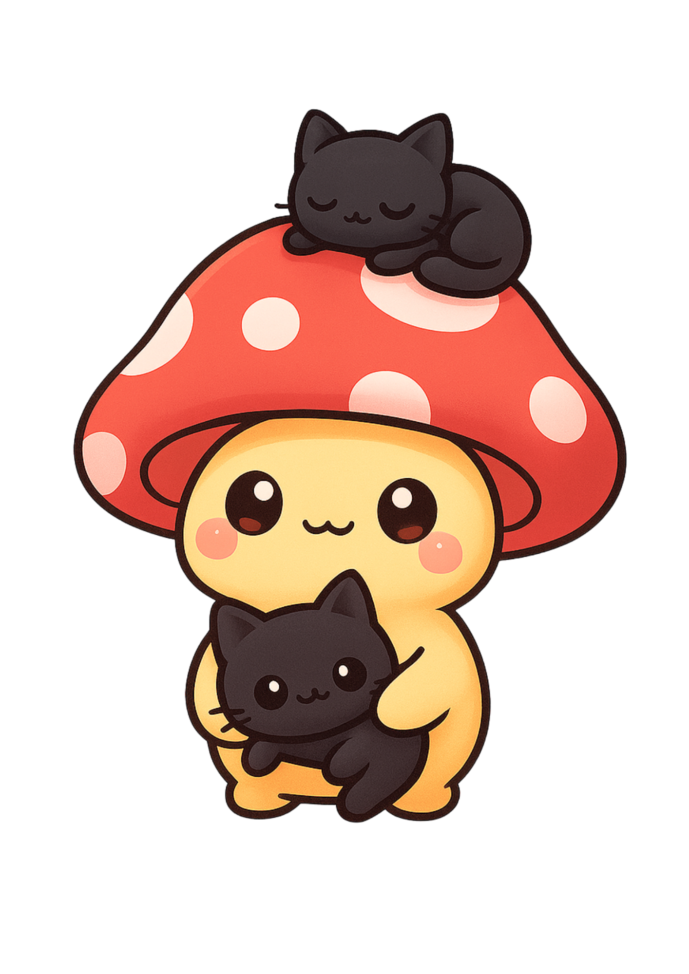 Shroomi Black Cat (6cm Sticker)