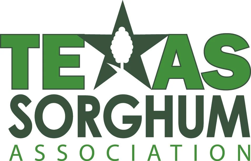 Logo of the Texas Sorghum Association featuring the words 'Texas Sorghum Association' with a star and a sorghum grain icon.