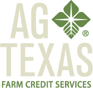 AgTexas Farm Credit Services logo with green and white text and a four-leaf clover symbol