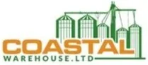 Logo of Coastal Warehouse Ltd. featuring stylized green shipping containers and cranes.