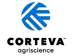 Corteva Agriscience logo with a blue circular emblem and black text