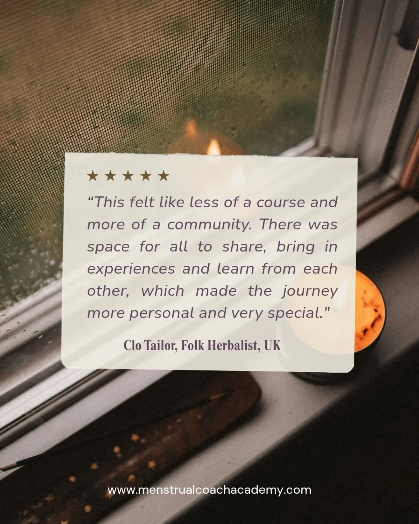 Thank you to, Clo Tailor @clos_roots_and_rituals for these kind words!

💖 Head over to www.menstrualcoachacademy.com to learn more and join the waitlist for our 2026 Menstrual Coach Academy cohort. 

#menstrualcoachacademy #periodcoach #menstrualcyc