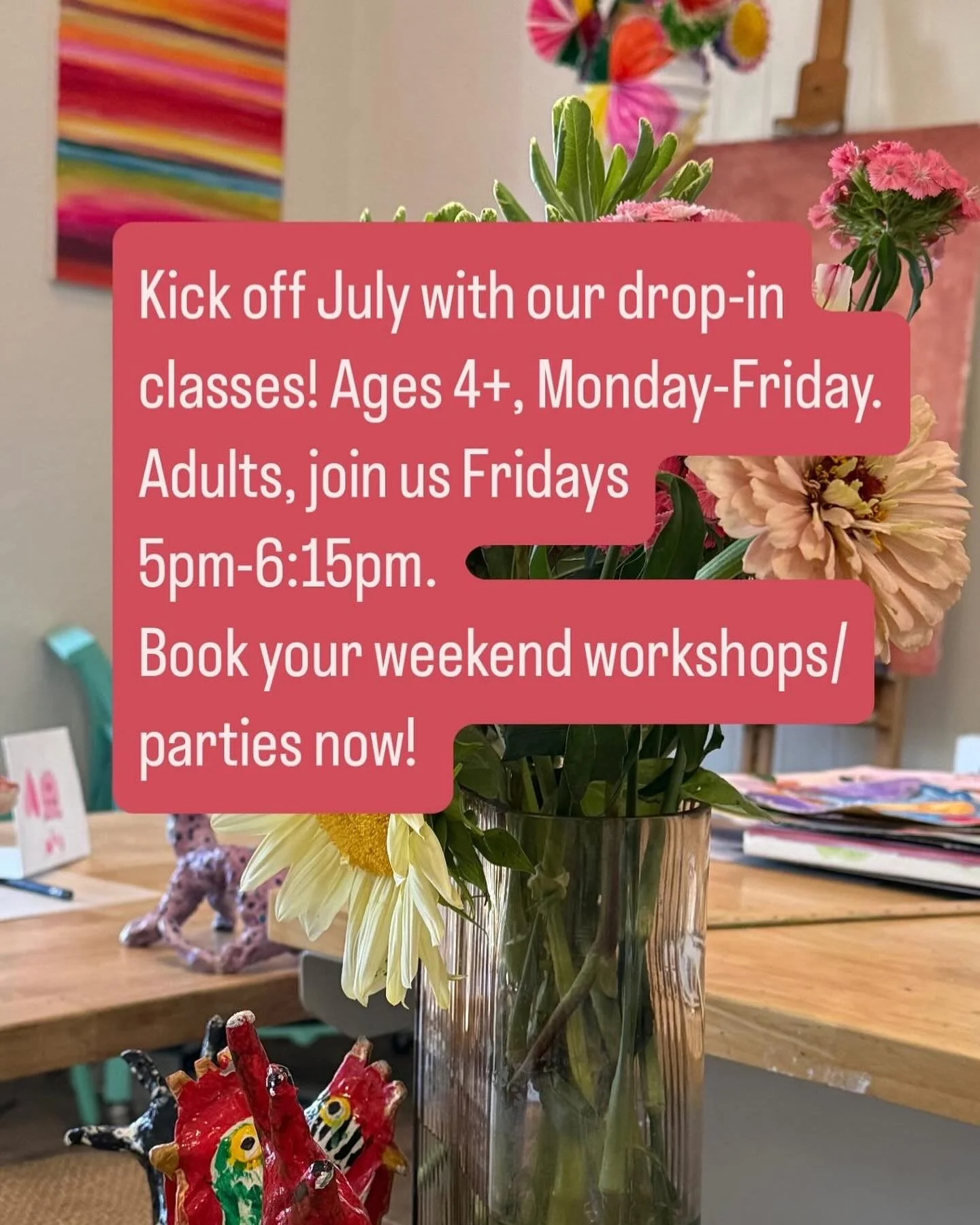 Children do all across the board art projects and art materials, adults are doing paper art and paper mache! Link in bio! #santacruzarts #summerartcamp #kidsartsantacruz #capitolasantacruz #artstudiosantacruz