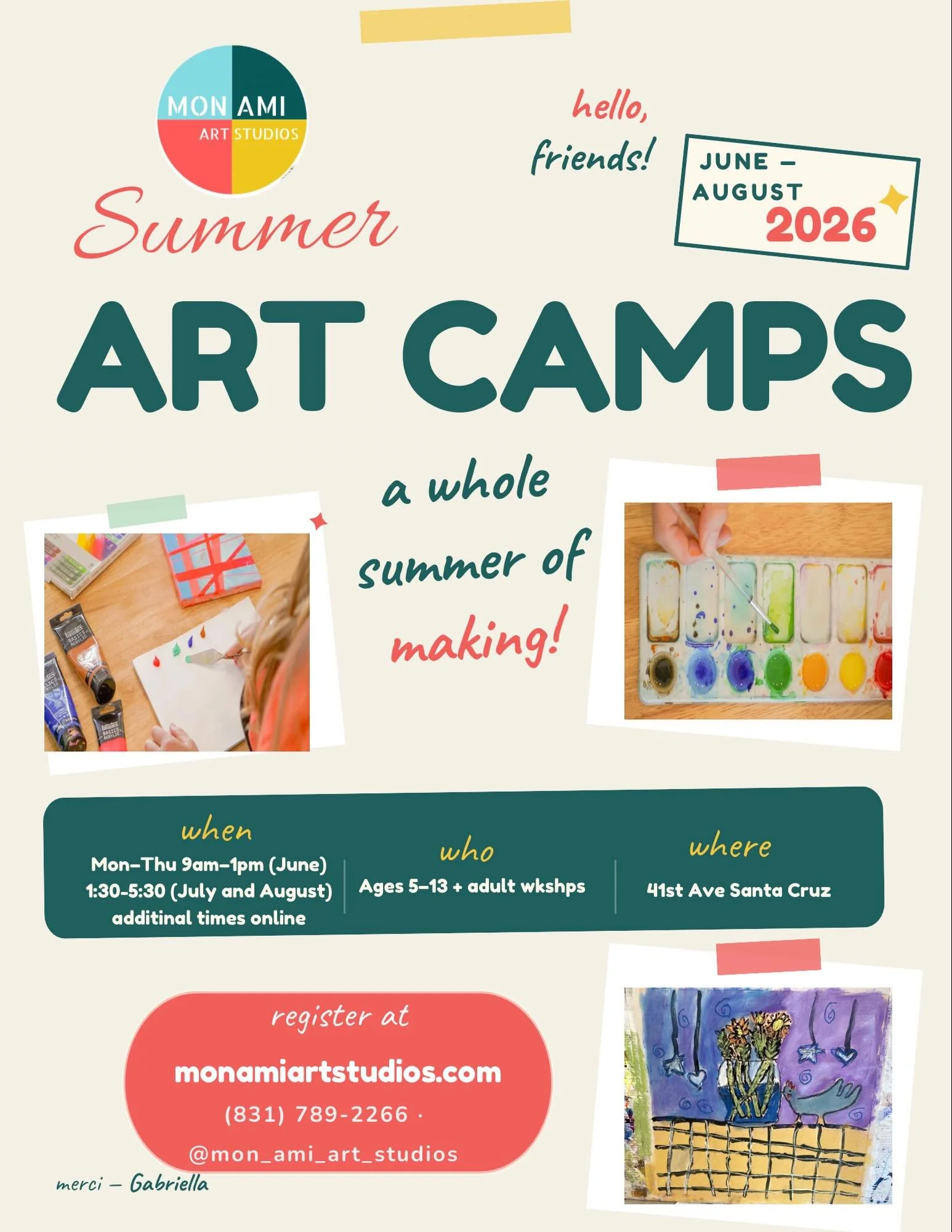 Art, friends, and memories in the making! 🌞 Our summer camps are back and better than ever. Secure your spot before it&rsquo;s gone! 🎨☀️ 
#SummerCamp #SummerVibes #KidsSummer