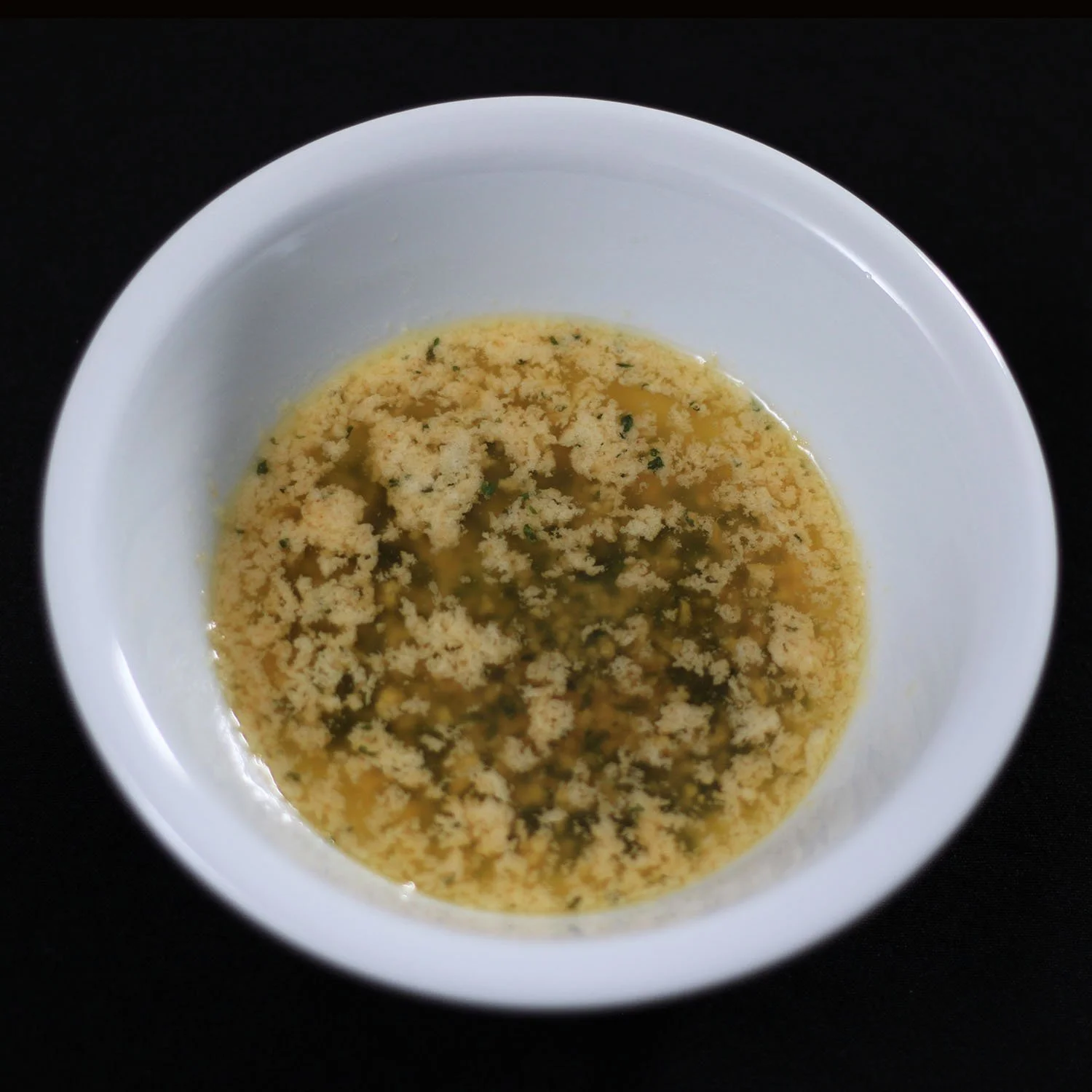 melted garlic butter cooling