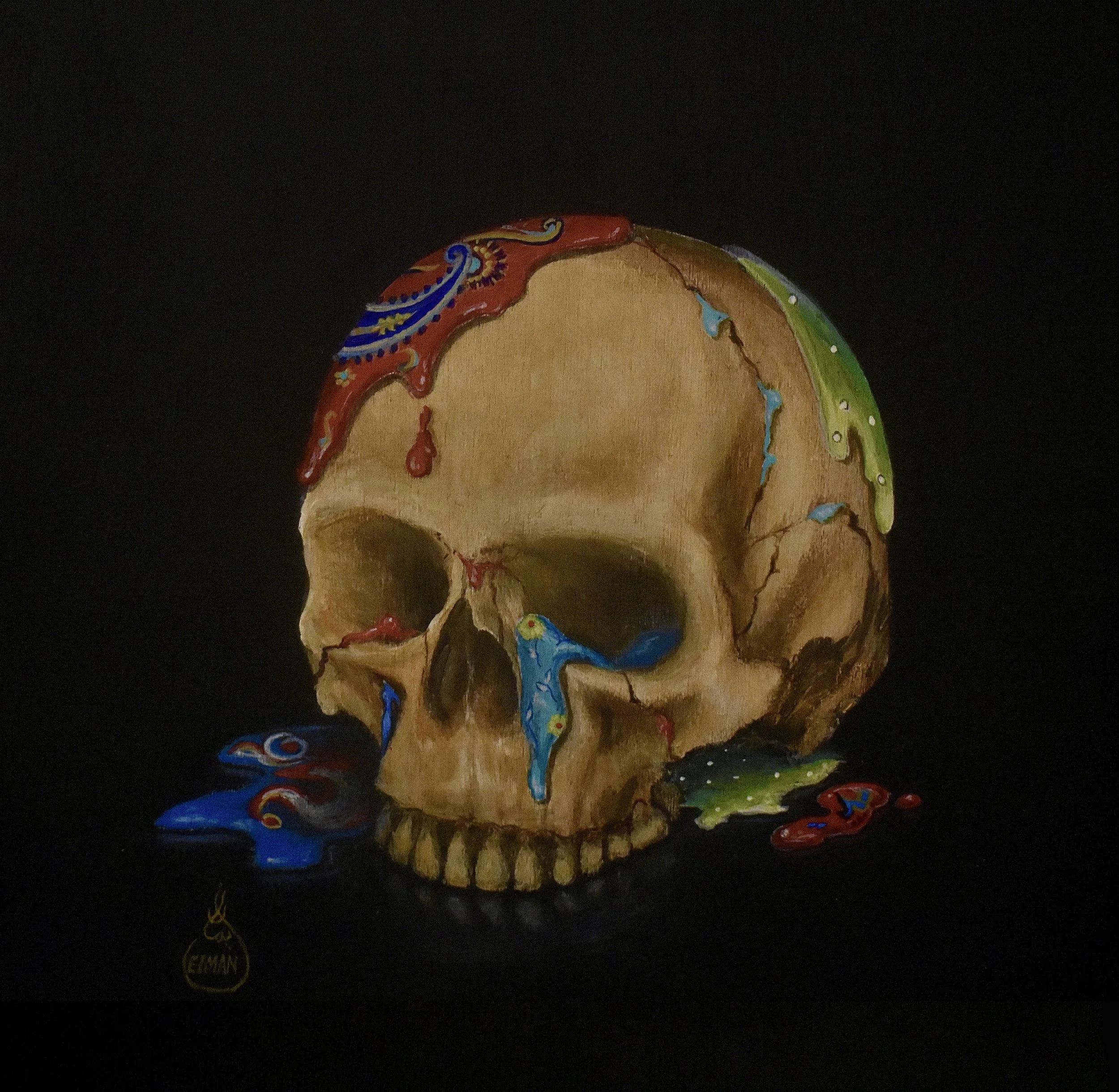 Lost Potential,
acrylic on wood
(8x8x2 inches)