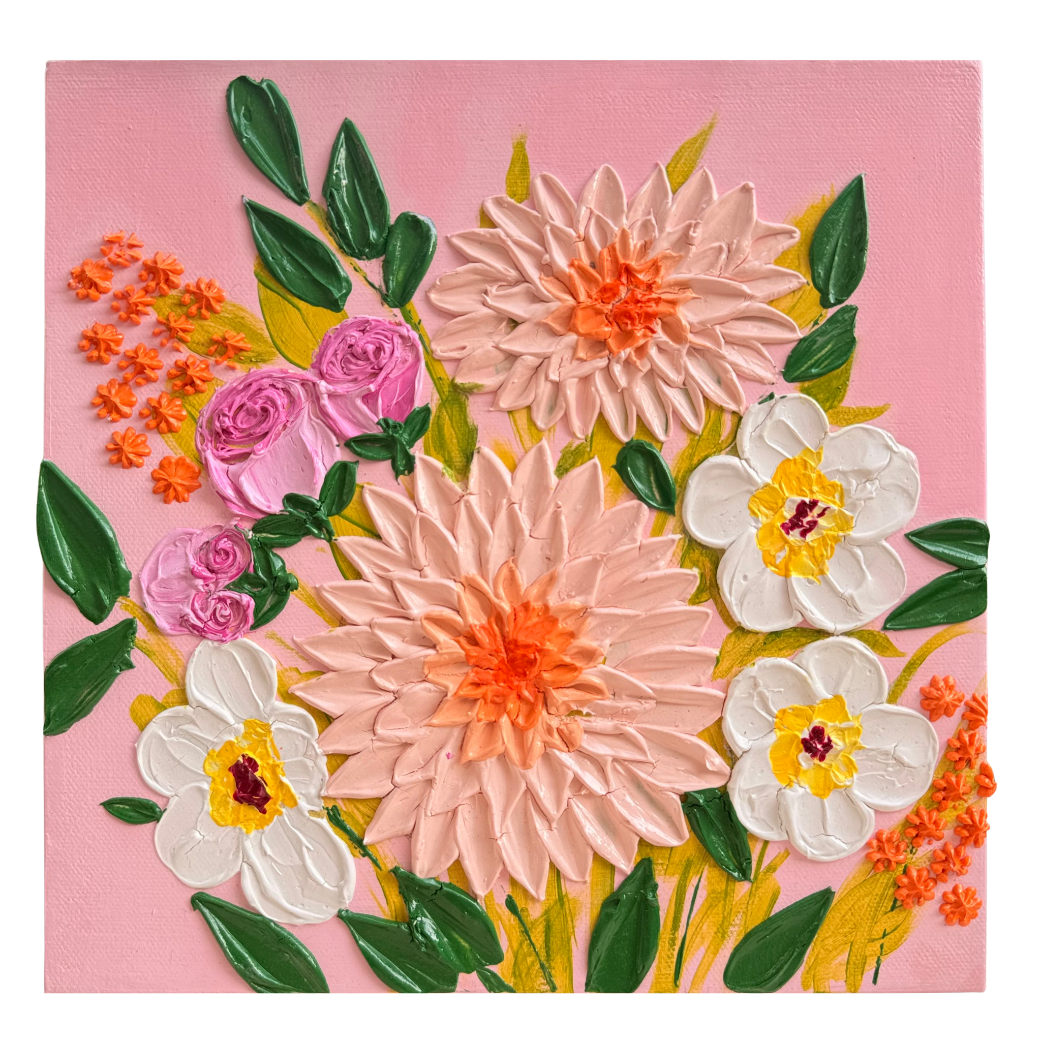 Whispers in Pink | 10x10" Acrylic Painting on Canvas by Archana Mathur