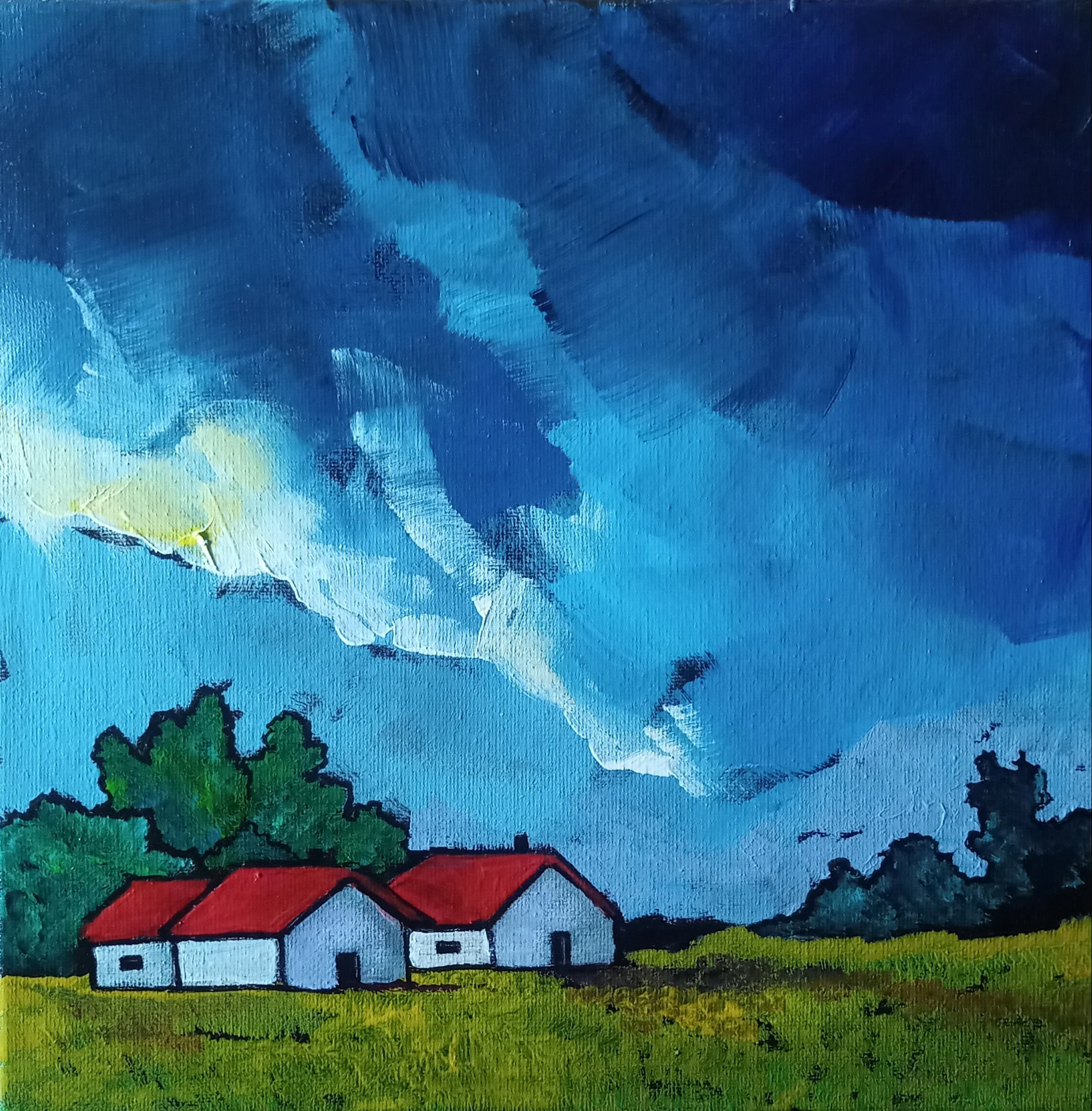 After a Storm | 10x10" Acrylic Painting on Canvas by Viviana Pacheco