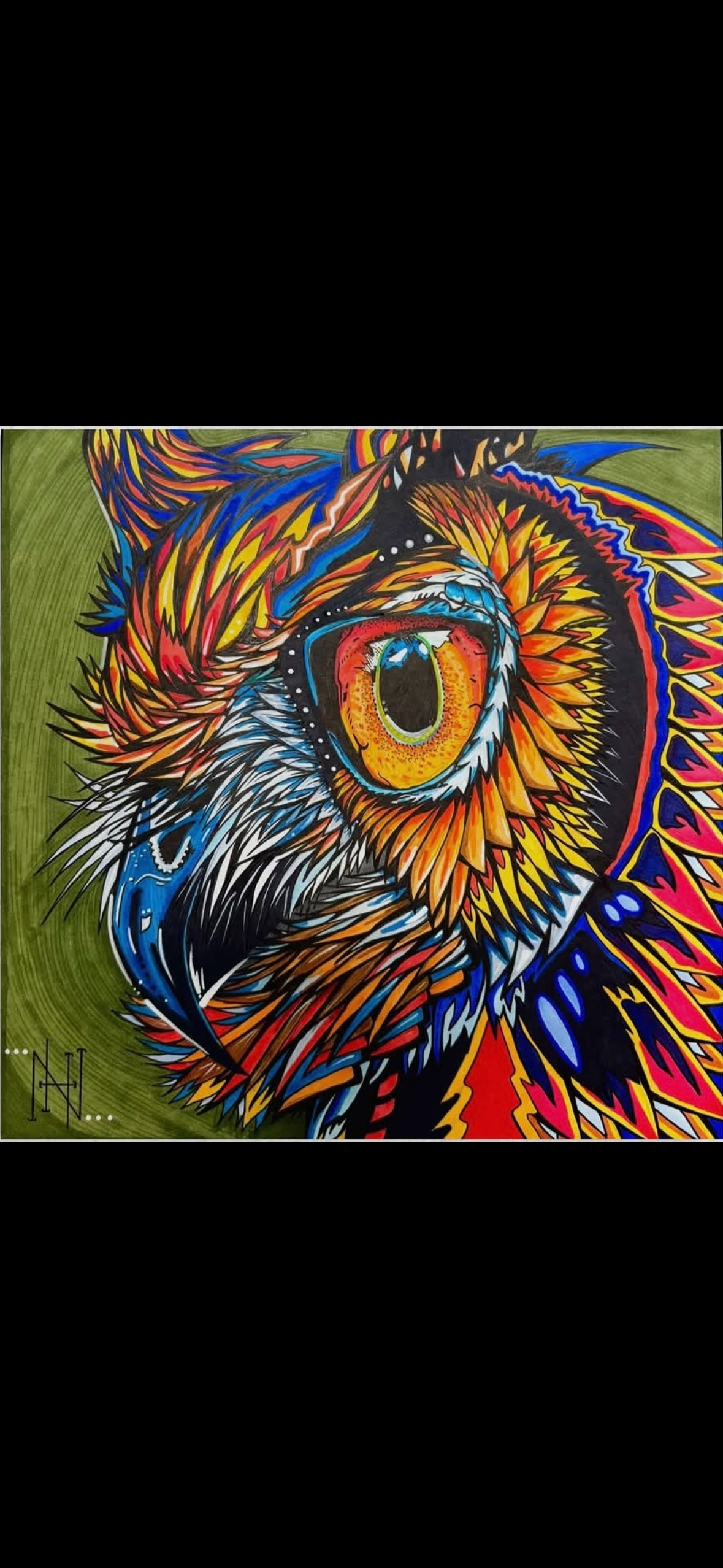 Ember | 10x10" Framed  Alcohol Ink on Paper by Nic Hallam