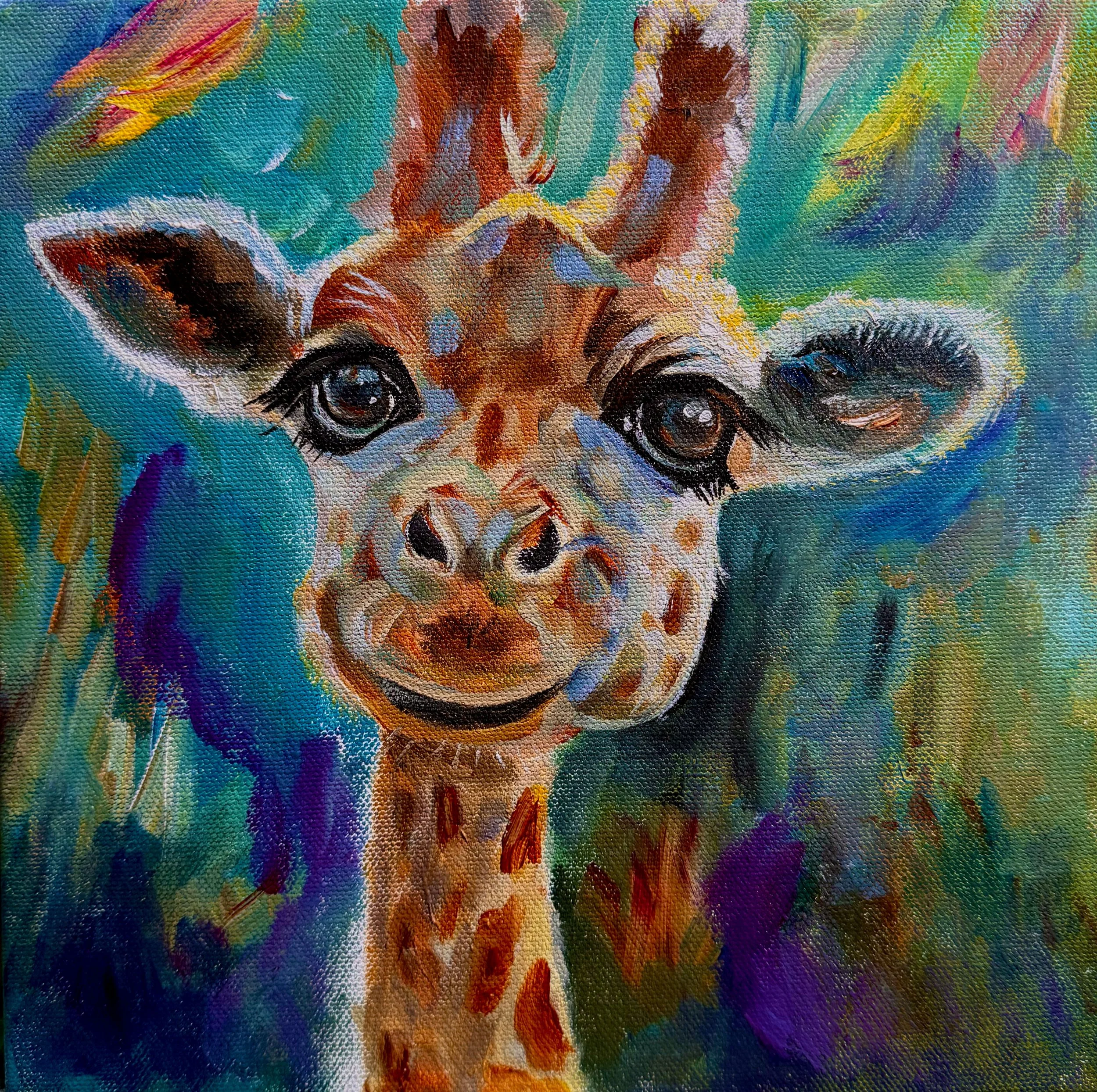 Happy To Be Here  | 10x10" Acrylic on Gallery Depth Canvas by Charlene Kolesnik
