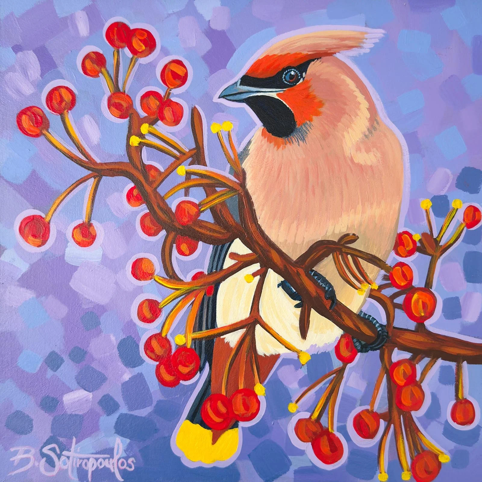 Bohemian Feast | 10x10" Acrylic on Cradled Birch Panel by Barb Sotiropoulos