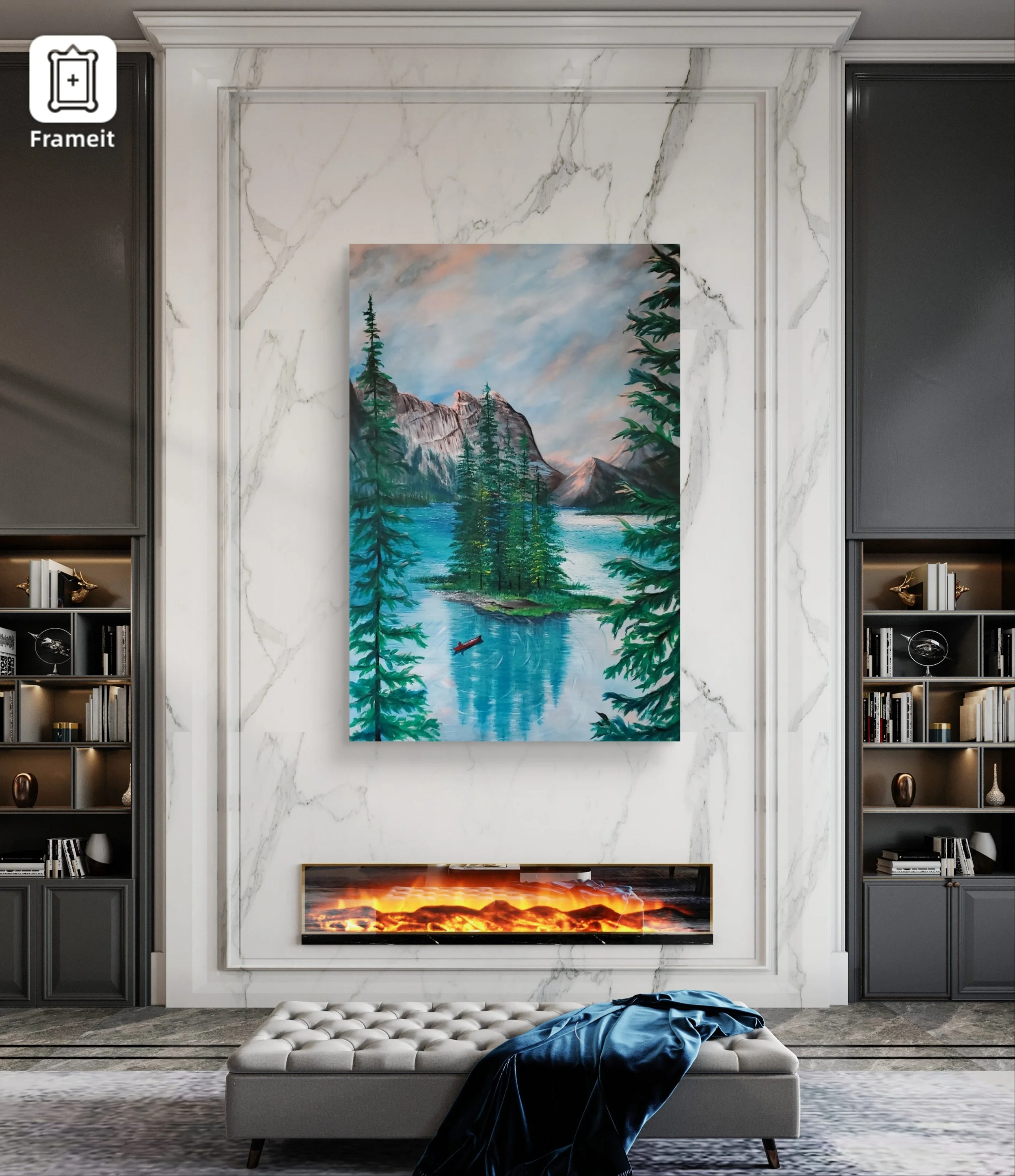 Spirit Lake | 36x24" Acrylic Painting by Qandeel Sarfraz