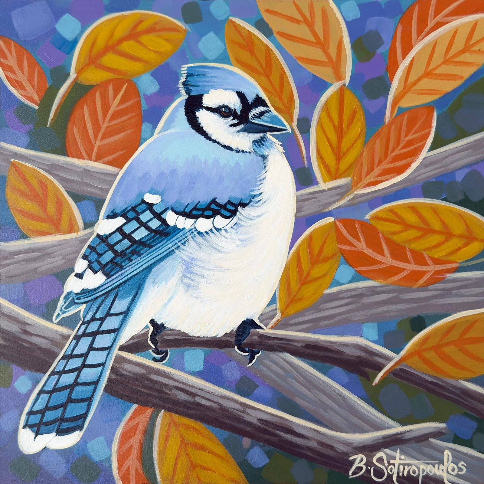 True Blue | 10x10" Acrylic on Cradled Birch Panel by Barb Sotiropoulos