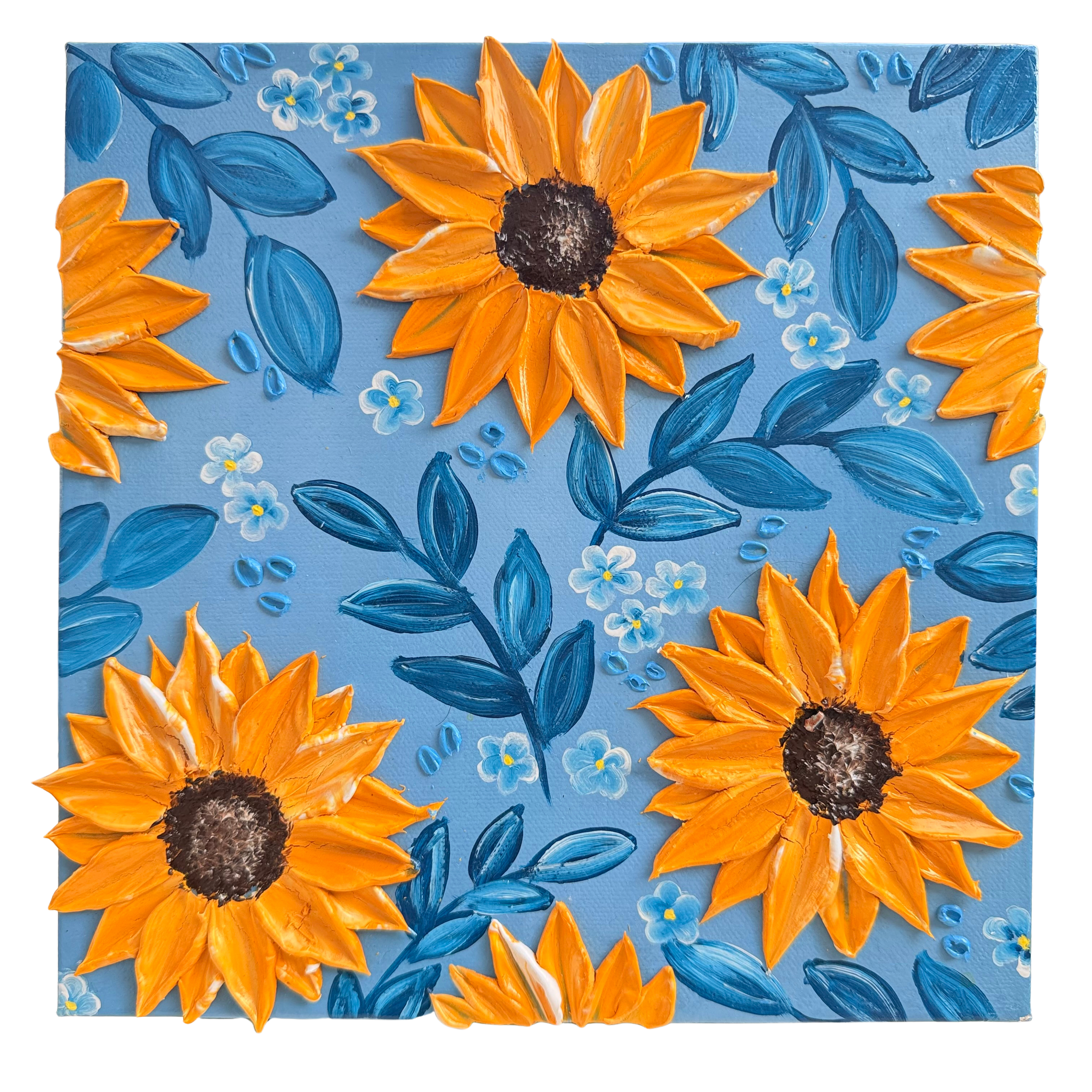 Sunlit Blossom | 10x10" Acrylic on Canvas by Archana Mathur