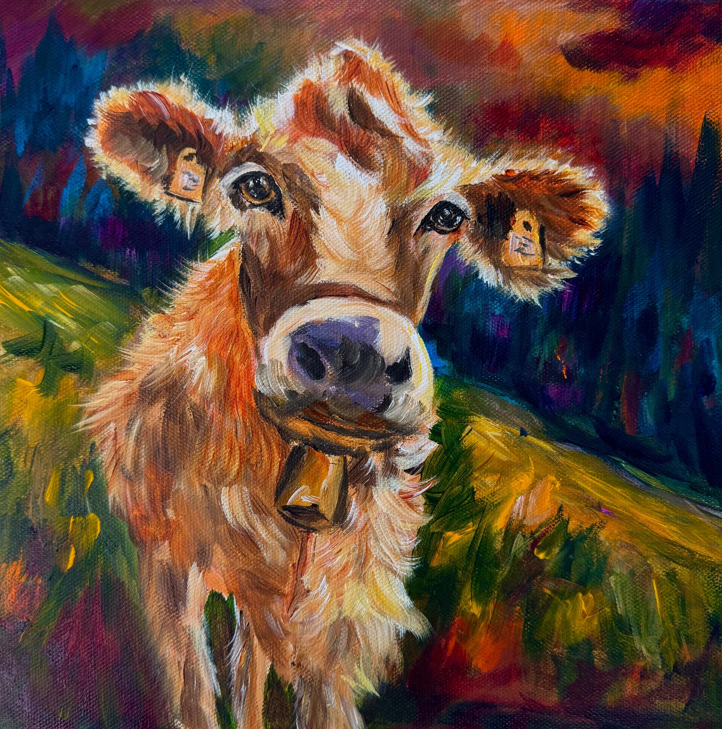 Are You Talking To Me?  | 10x10" Acrylic on Gallery Depth Canvas by Charlene Kolesnik
