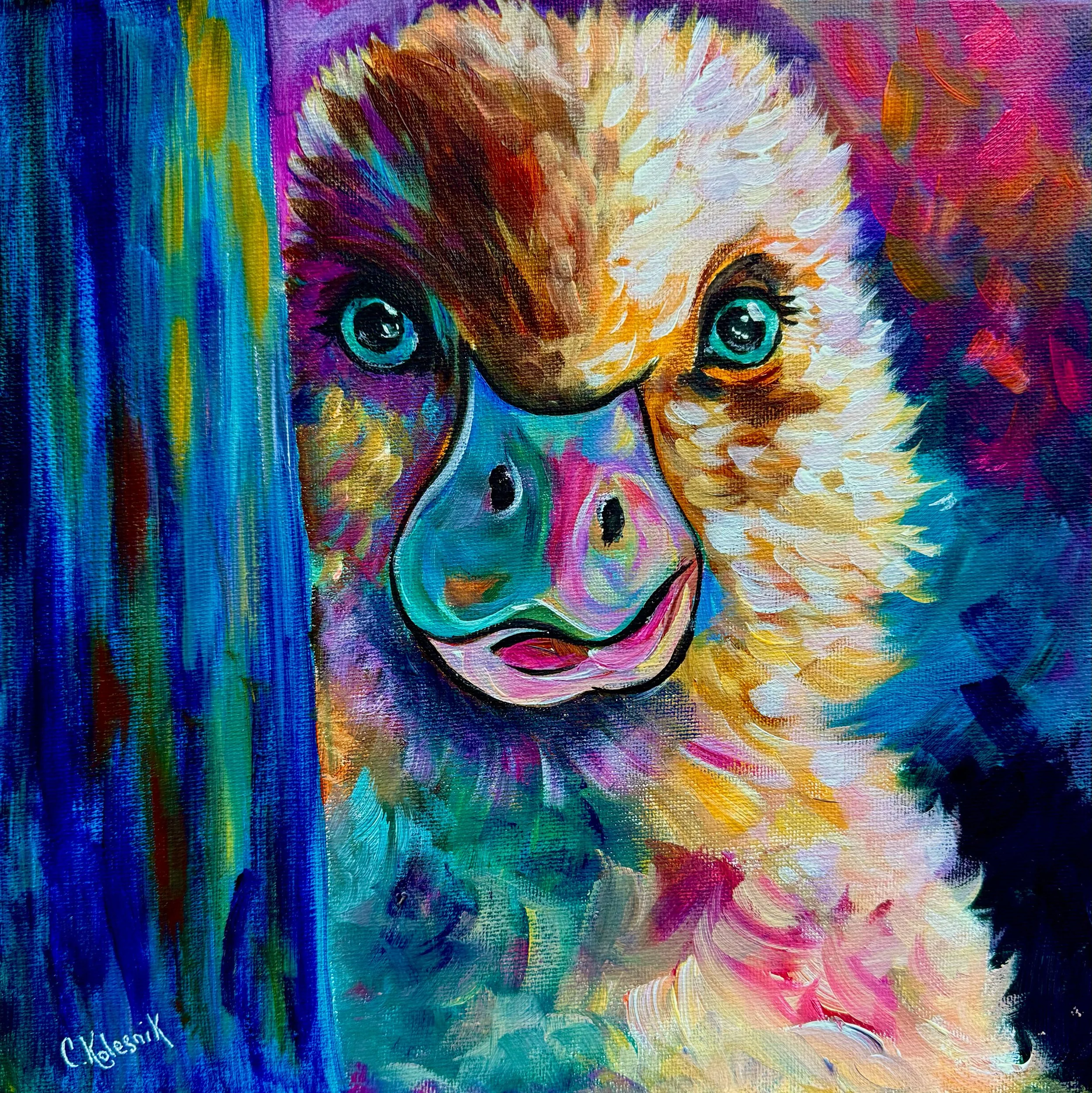 Here I Am  | 10x10" Acrylic on Gallery Depth Canvas by Charlene Kolesnik