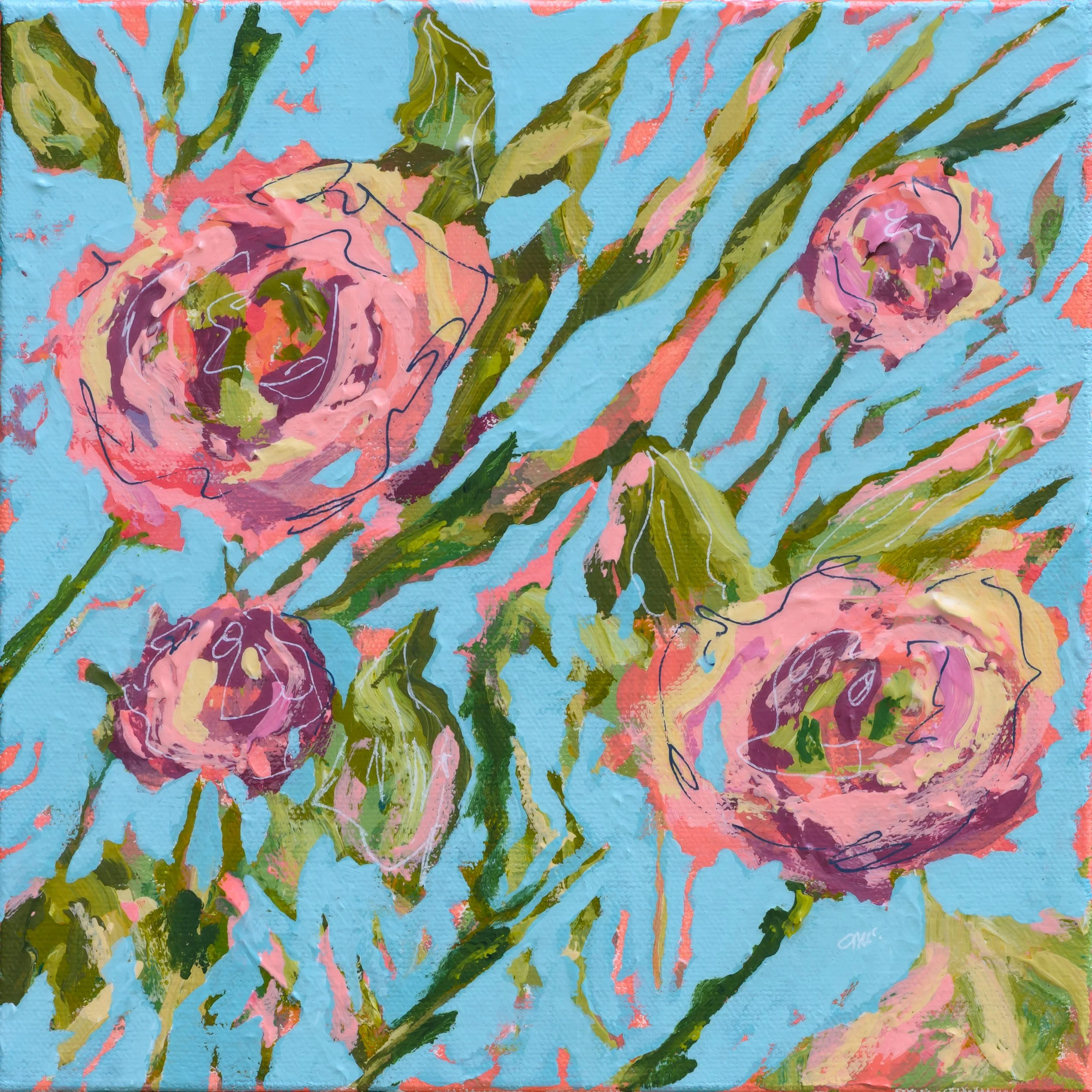 Dreaming of the Tropics | 10x10" Acrylic on Gallery Depth Canvas by Teresa McCallum