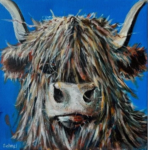 Hairy Eyed Harry | 10x10" Acrylic on Gallery Depth Canvas by Shelly Bischoff