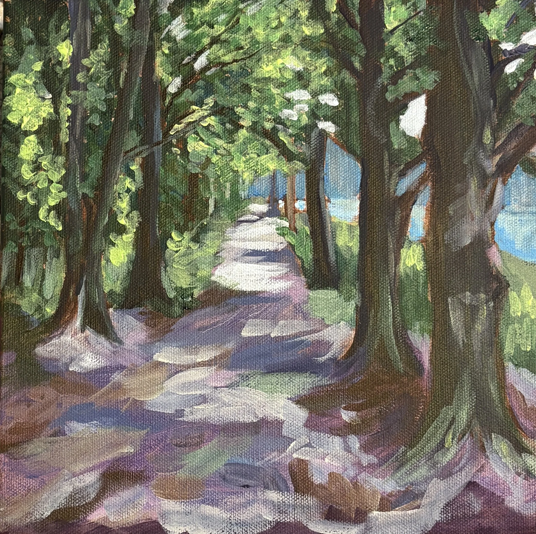 Beneath The Boughs | 10x10"  Acrylic on Gallery Depth Canvas by Pallavi Bhagwat