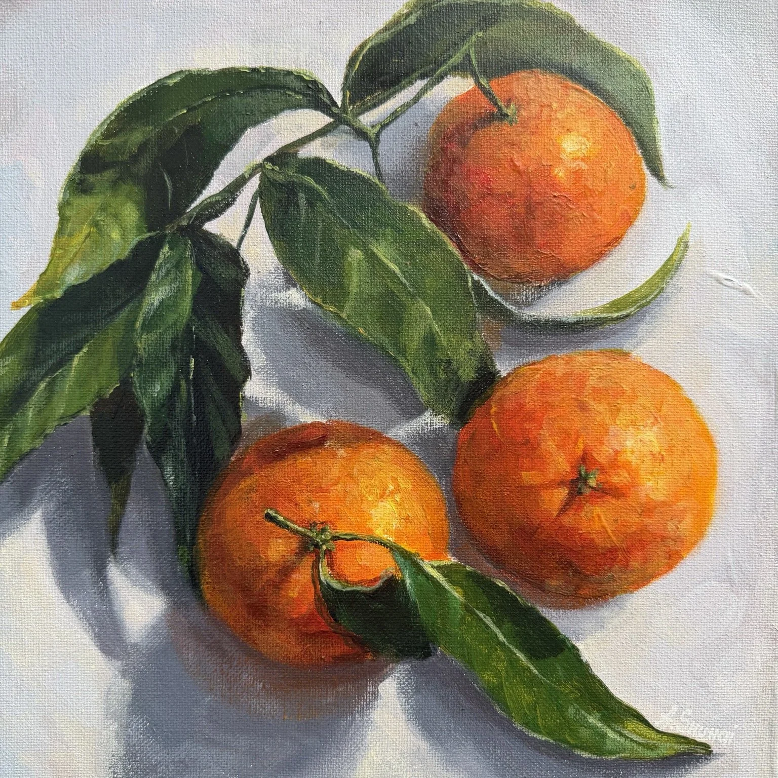 Citrus Therapy |  10x10" Acrylic on canvas by Alevtyna Shuhai