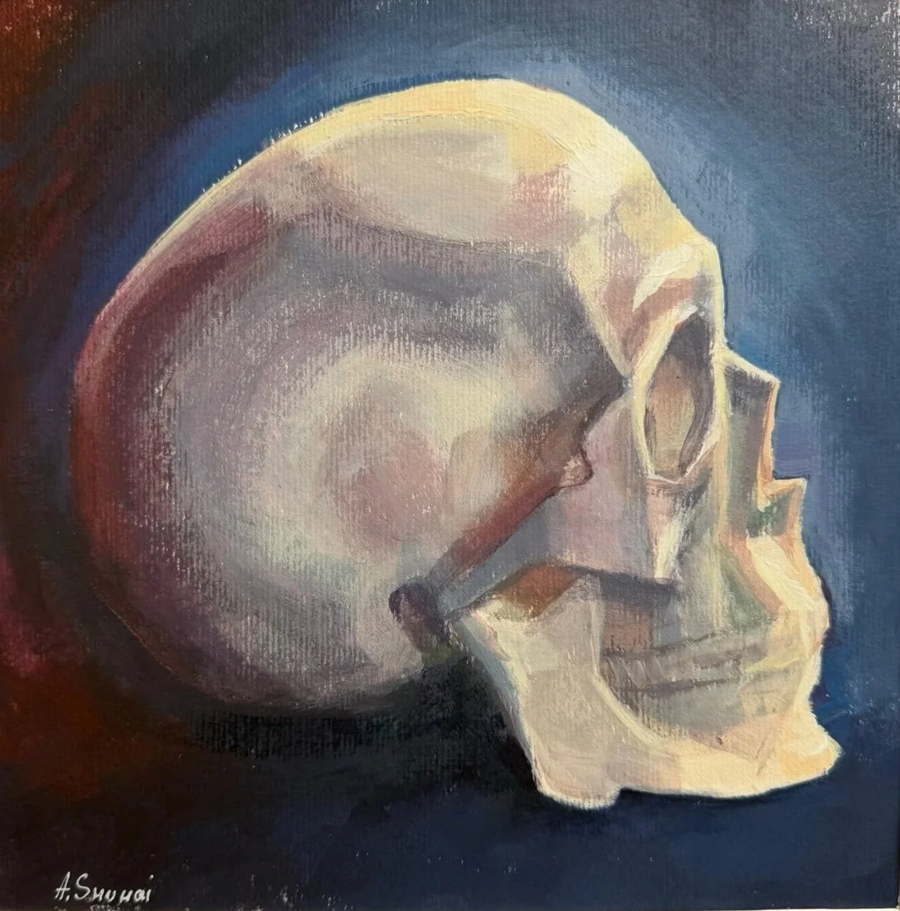 Silent Witness |  10x10" Framed Acrylic on paper by Alevtyna Shuhai
