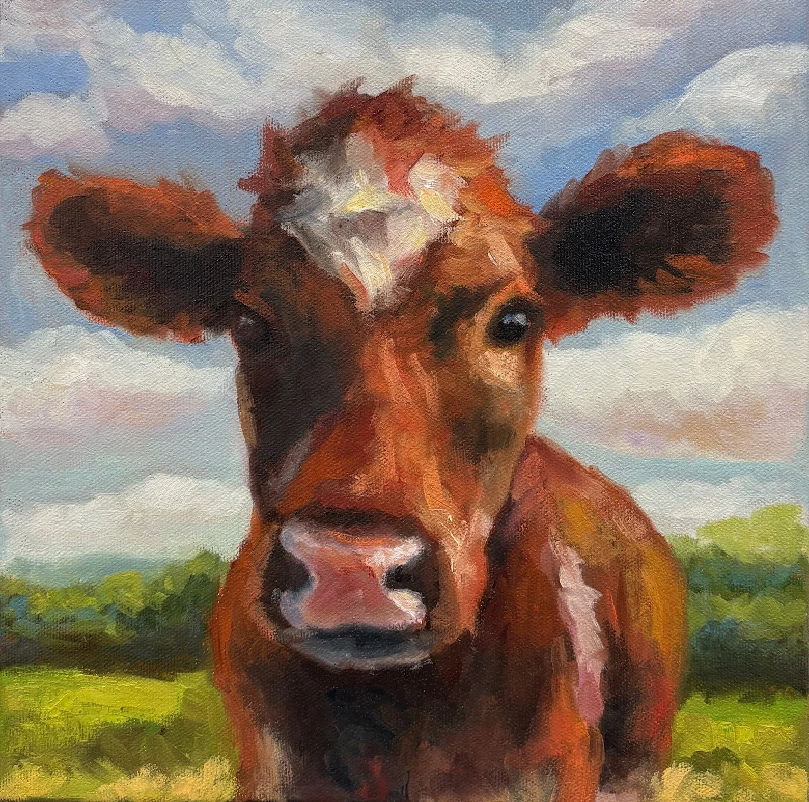 Betsey's Golden Afternoon  ​| 10x10" Oil on Canvas by Lancette Burton