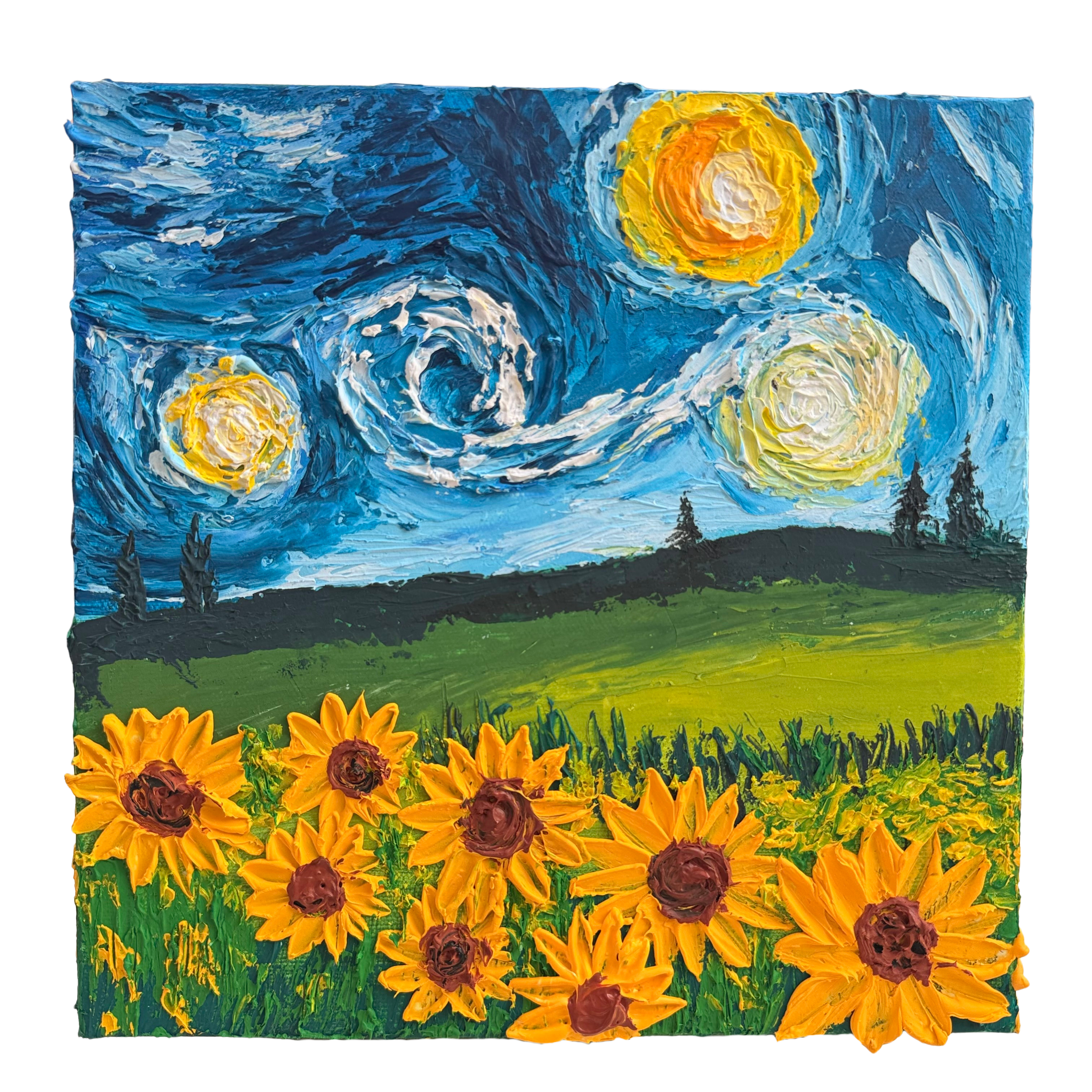 Fields of Stars | 10x10" Acrylic on Canvas by Archana Mathur