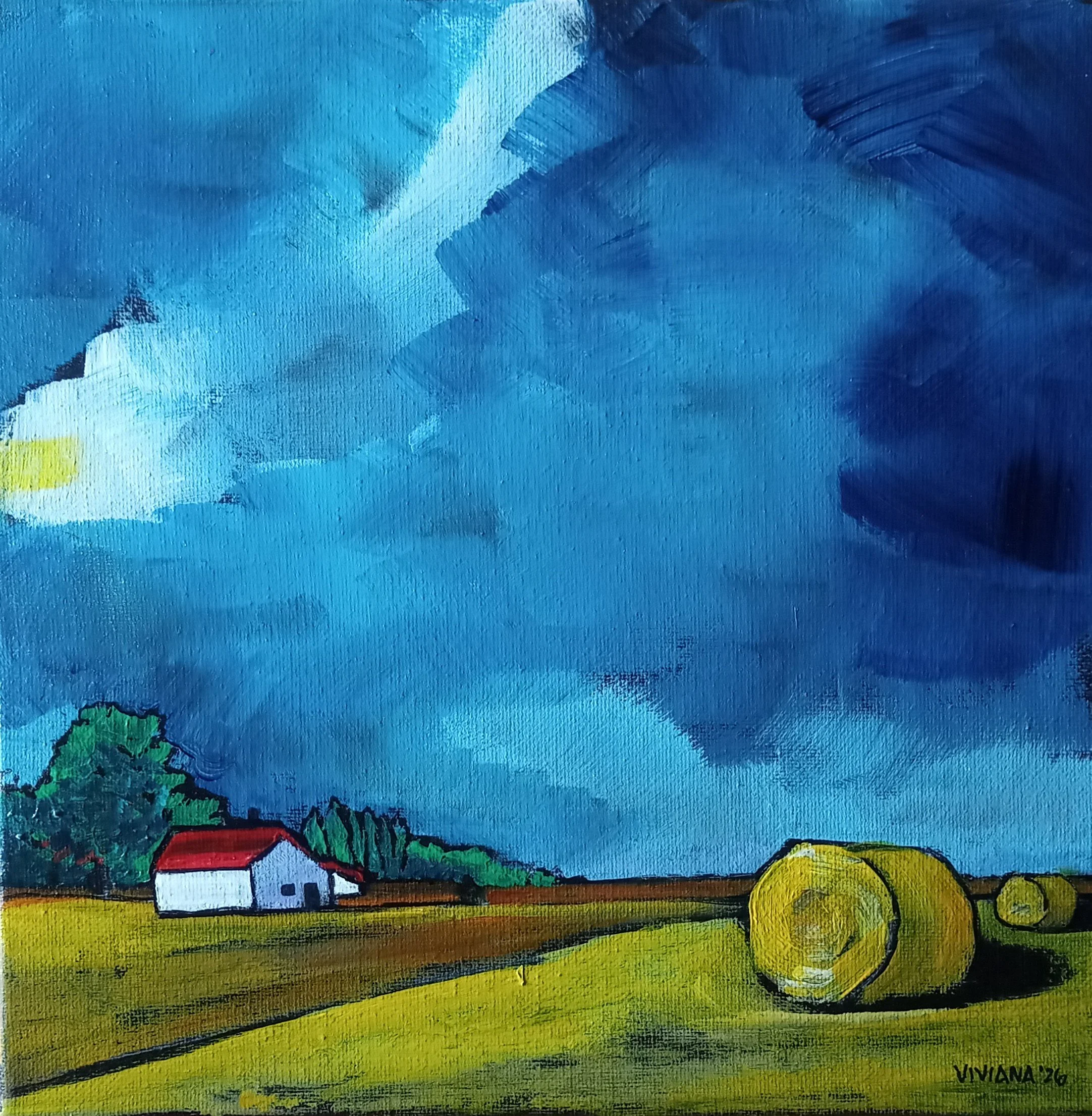 Calm | 10x10" Acrylic Painting on Canvas by Viviana Pacheco