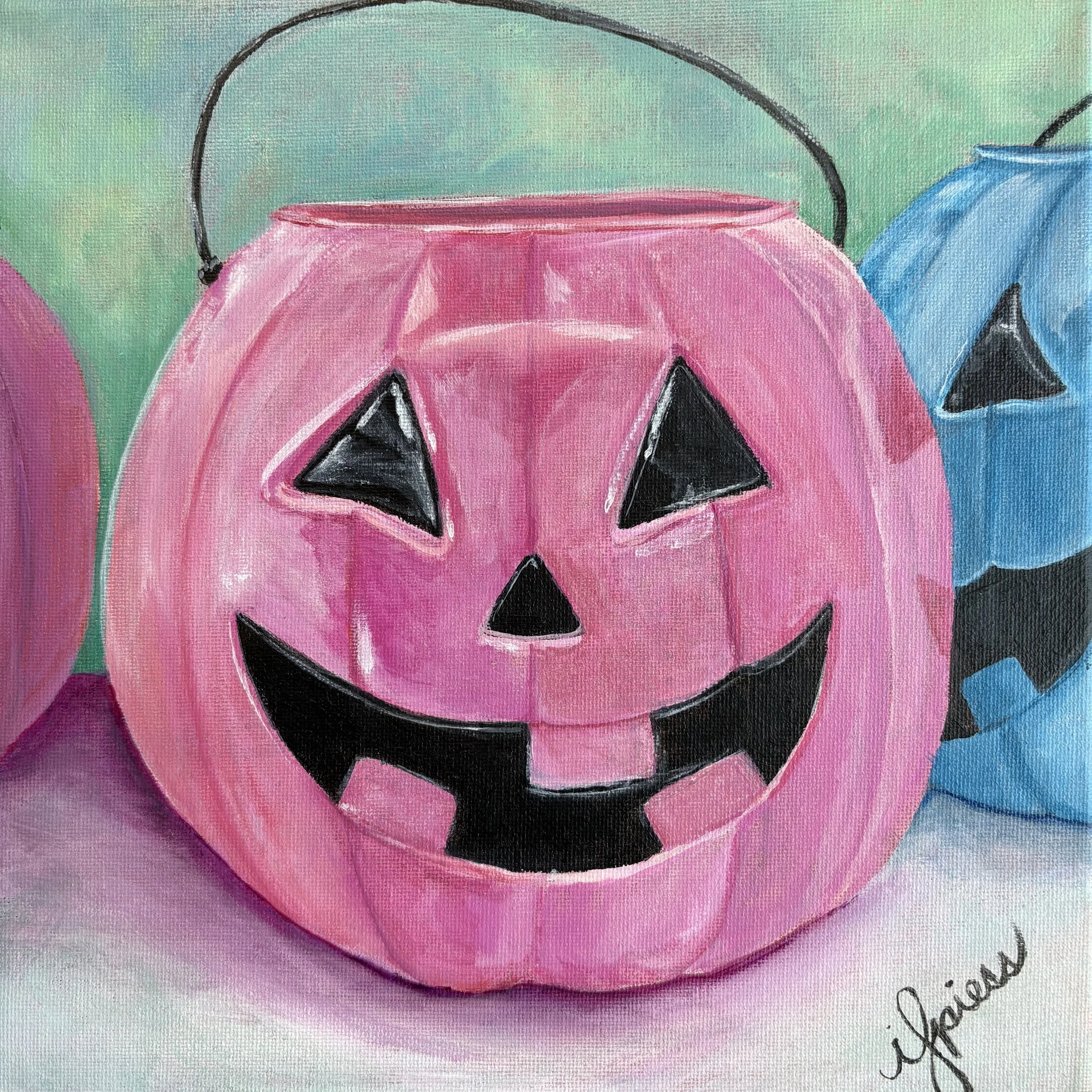 Trick or Treat | 10x10" Acrylic on Canvas by Isabelle Spiess