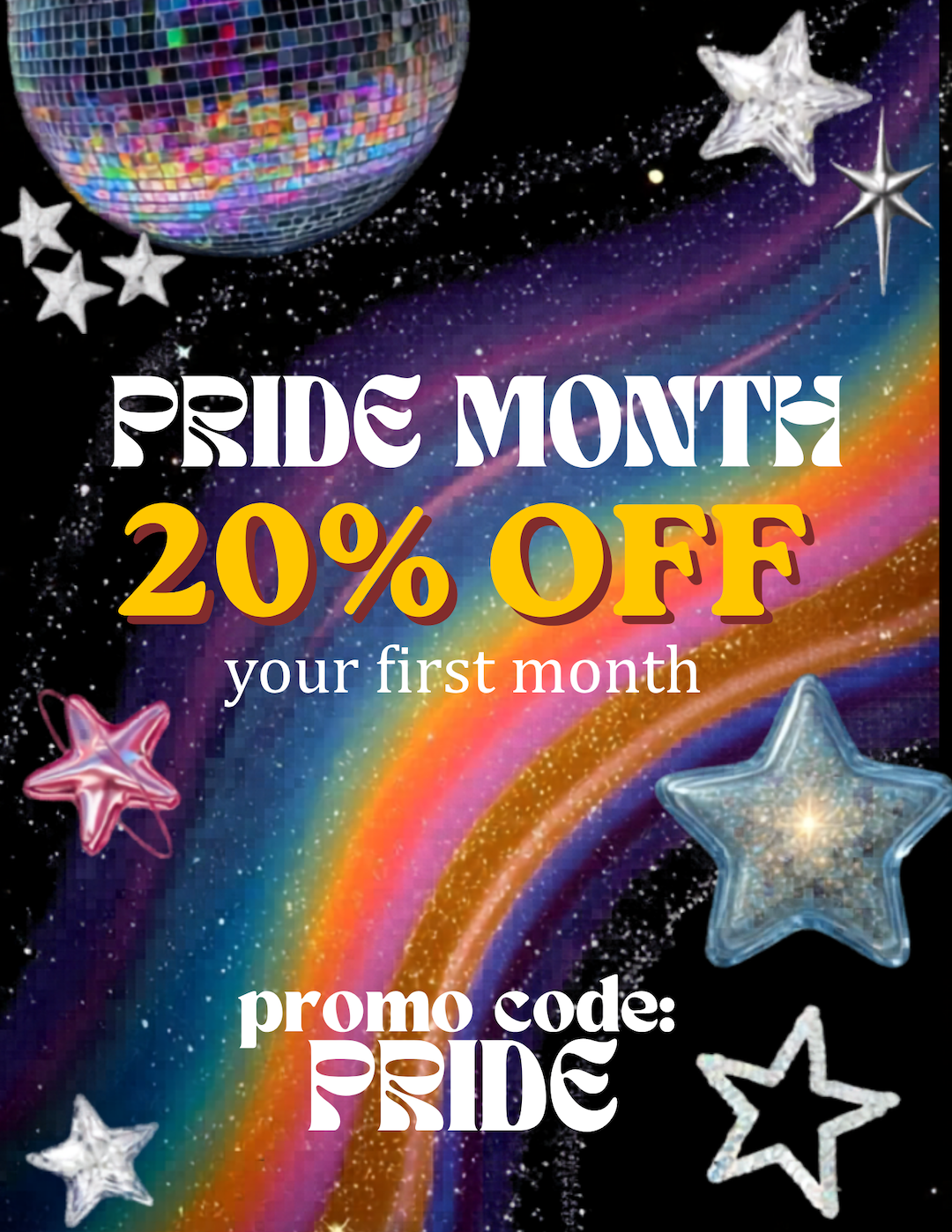 Pride Month - 20% off your first month with promo code PRIDE