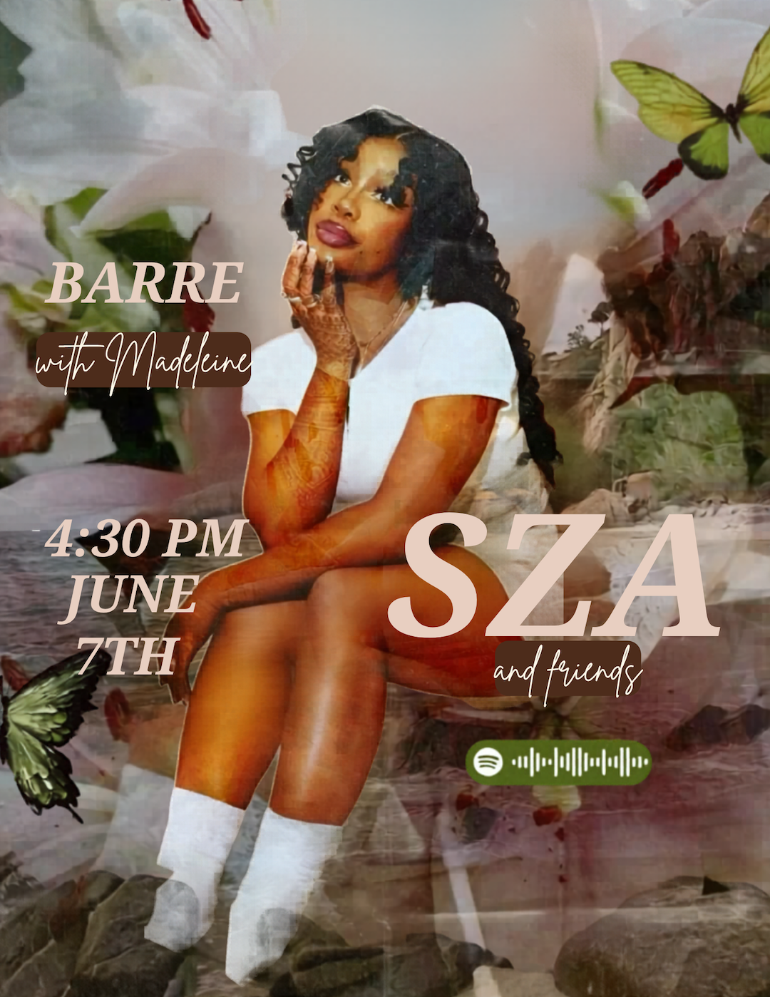 SZA and friends Barre with Madeleine - June 7th 4:30pm
