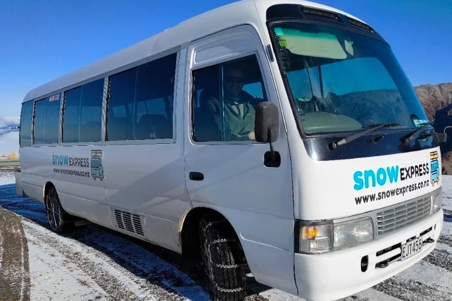 Snow Express with chains on