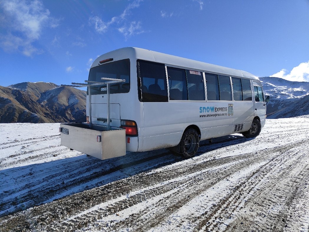 Snow Express on the Mt Hutt Access Road, Mid Canterbury, New Zealand