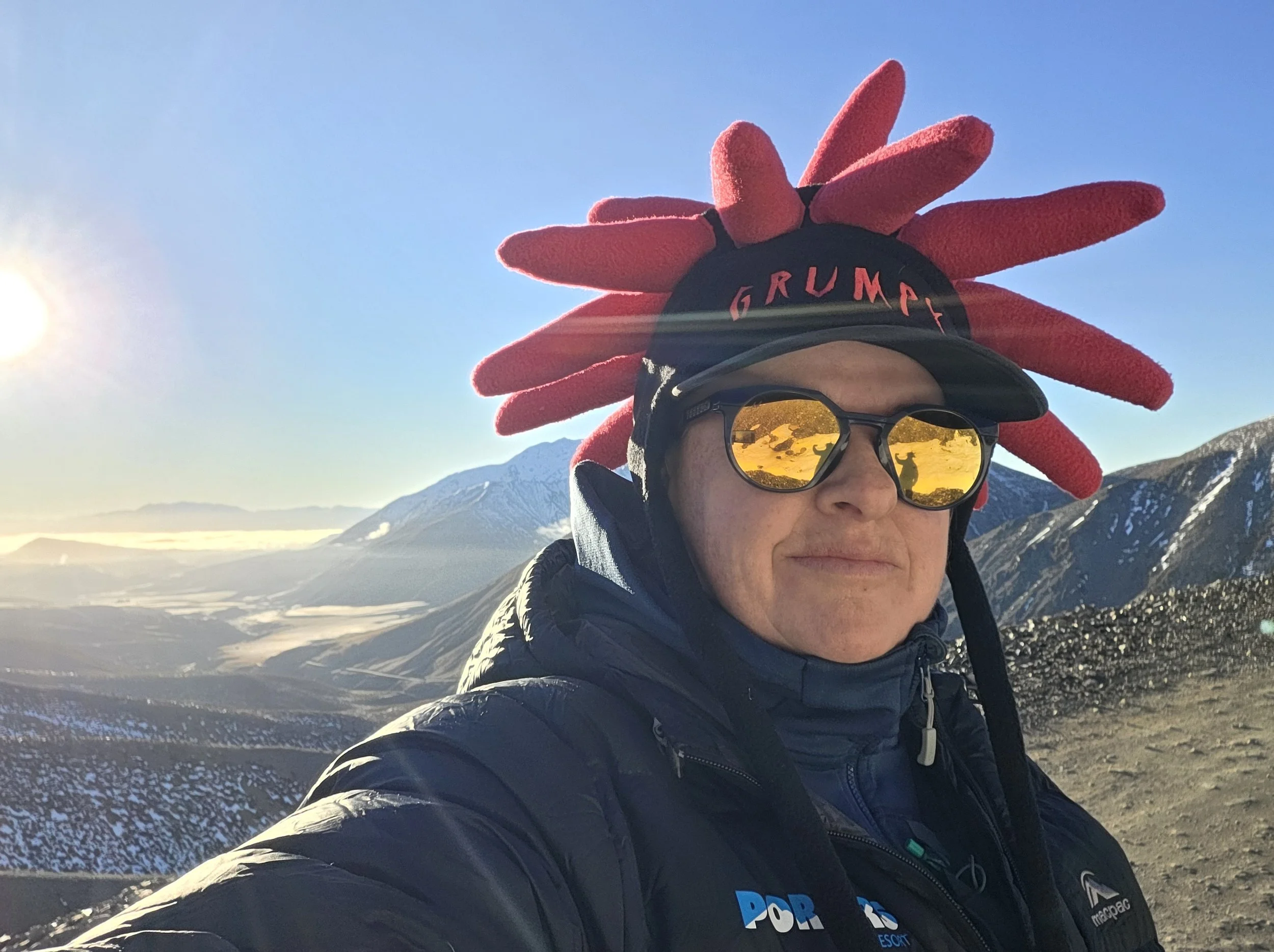 Cara Luxmoore with the Craigieburn Range behind her.