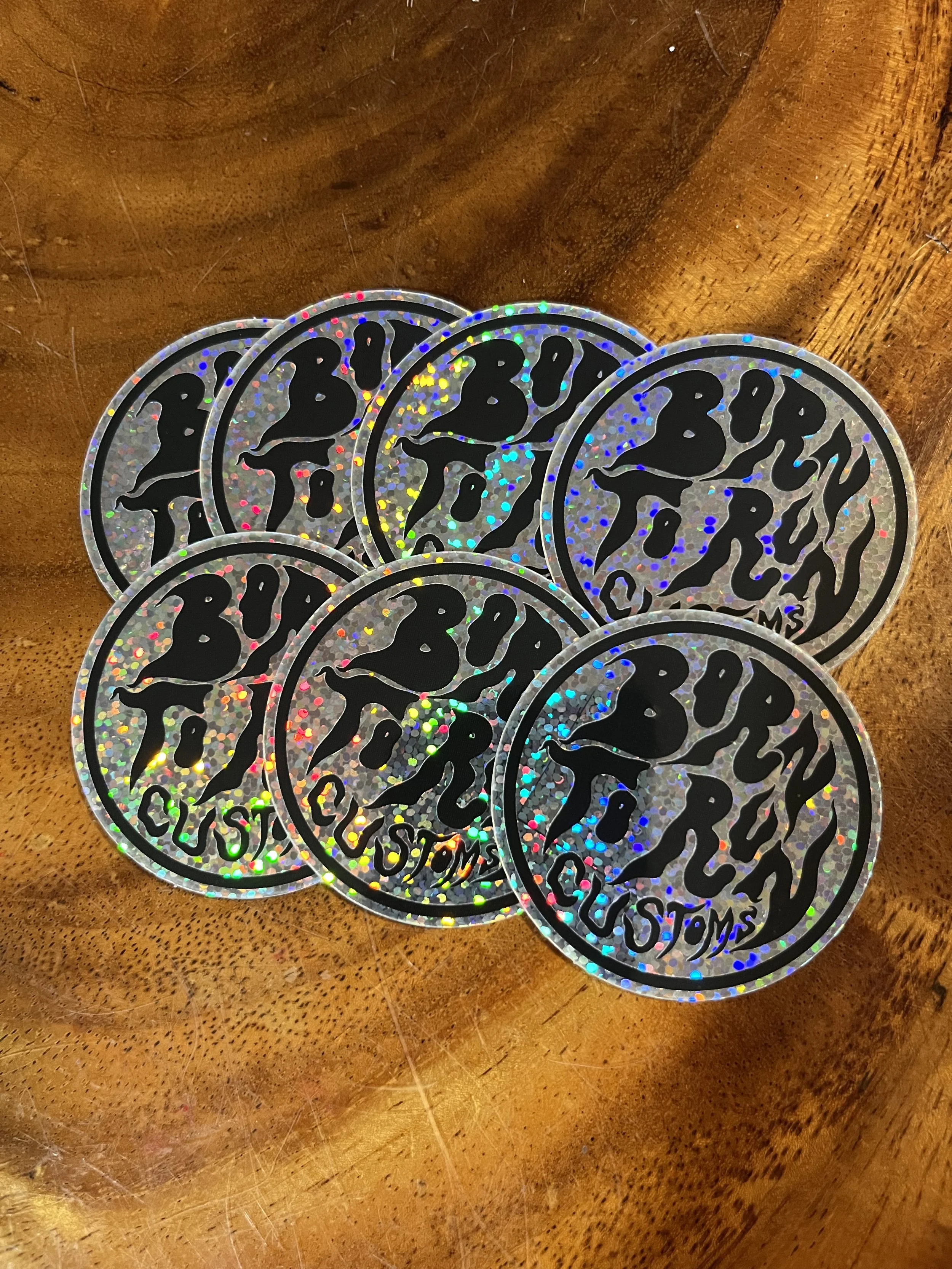 Born to Run Glitter Sticker
