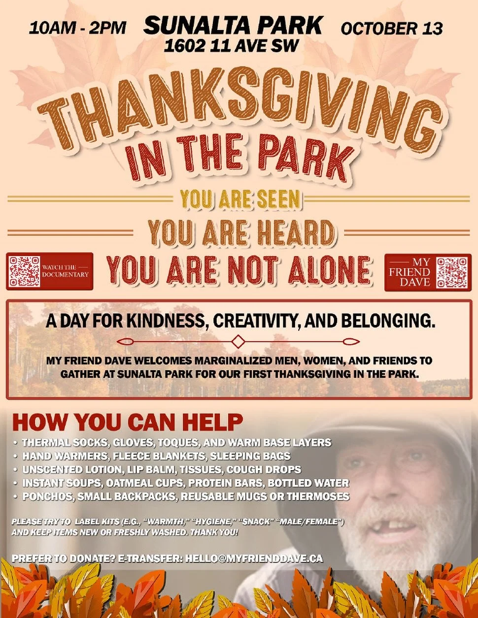 Our Friend BBQ Shawn is back at it again!! 🎉🎉🎉

We will be hosting our Thanksgiving Bbq this Monday- If you see folks outside and needing a hot meal send them our way please!! 

📍Sunalta- across from the train station 

🙏&hearts;️

Want to suppo