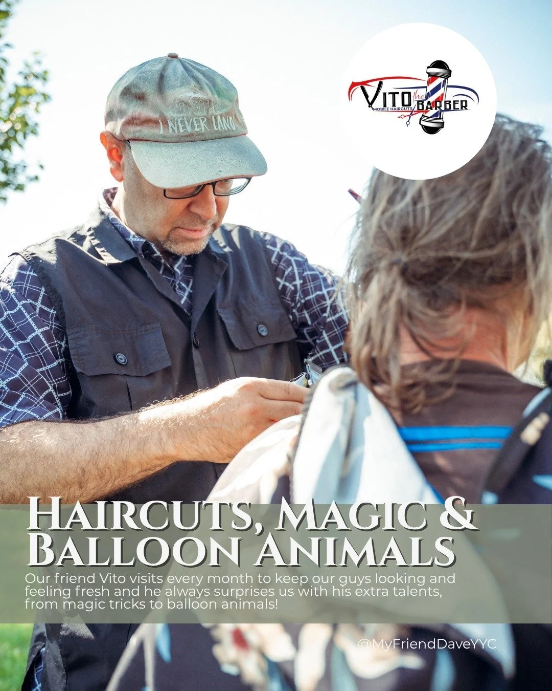 Fresh cuts and a little magic ✂️✨ Huge thanks to Vito for keeping our guys looking sharp and entertained with his balloon animals and magic tricks every month!⁠
⁠
⁠
#friends #socialgood #family #teamwork #connection #story #causes #team #business #gi