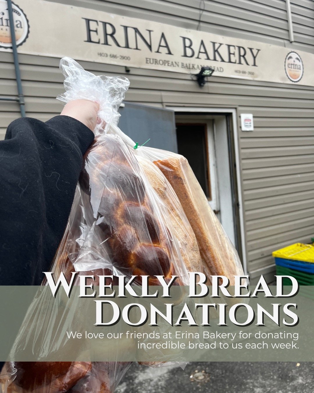 Thank you to Erin Bakery for keeping us stocked with fresh bread every week!🍞💛