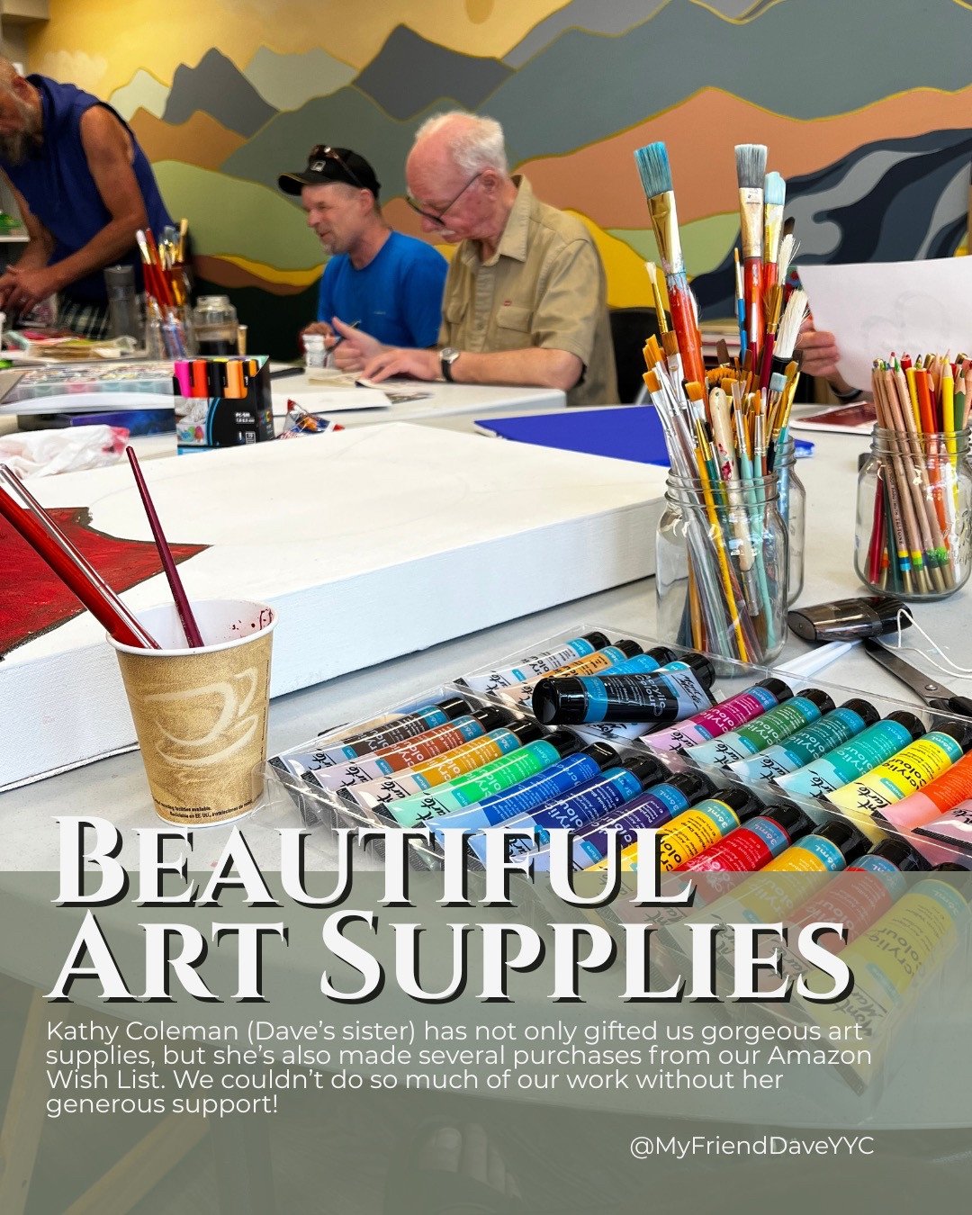 We want to extend a massive and sincere thank you to our Friend Kathy Coleman. Kathy has been incredibly generous in supporting the My Friend Dave initiative by regularly contributing through our Amazon wishlist and offering monthly financial support