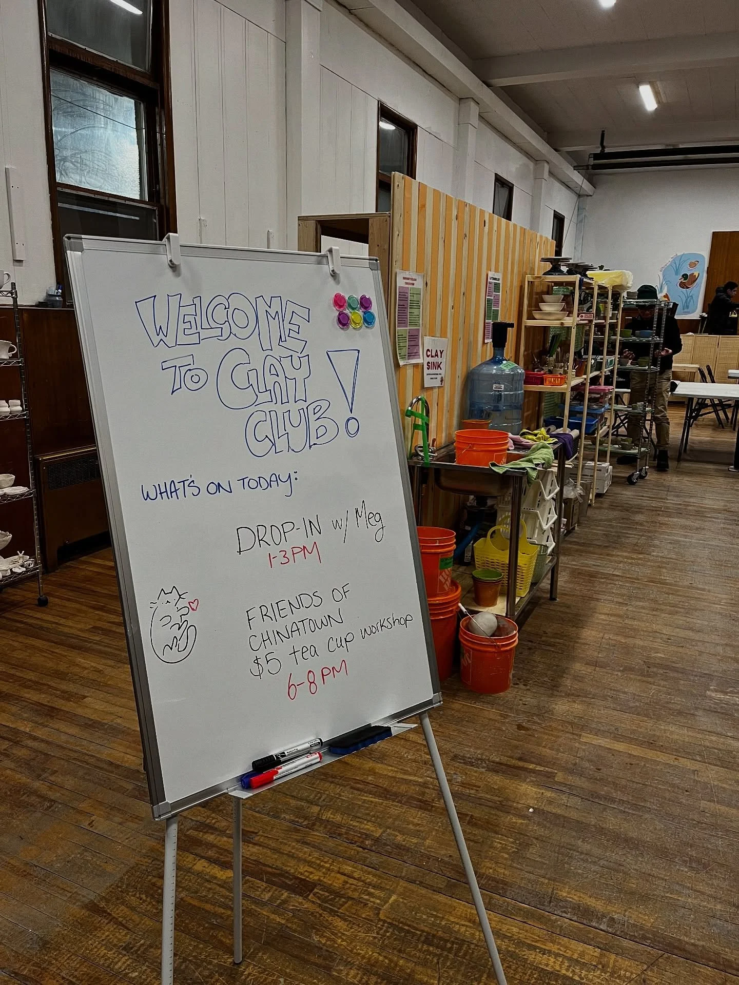 Took ZERO pictures or videos today at the park 🤦🏻&zwj;♀️ but took a ton of photos tonight at ClayClub!! Recruited our friend Steven to help out &hearts;️

We are working away on some cool things for our My Friend Dave vending machines!! 

We have p